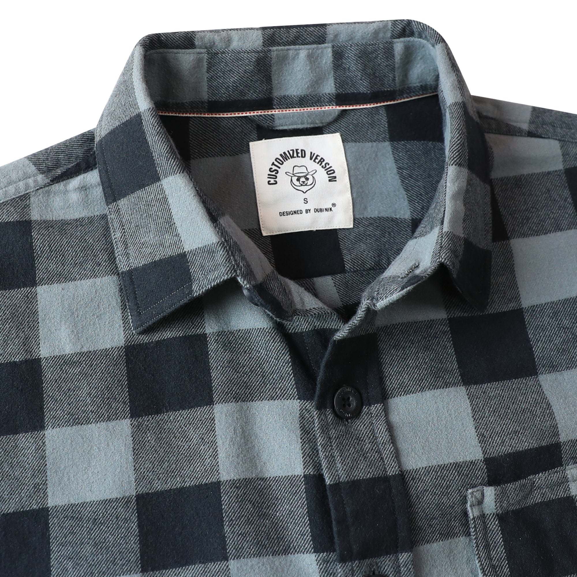 Dubinik? 6oz Mens Long Sleeve Midweight Flannel Shirt Warm Casual Soft Cotton Button Down Plaid Shirt #3403