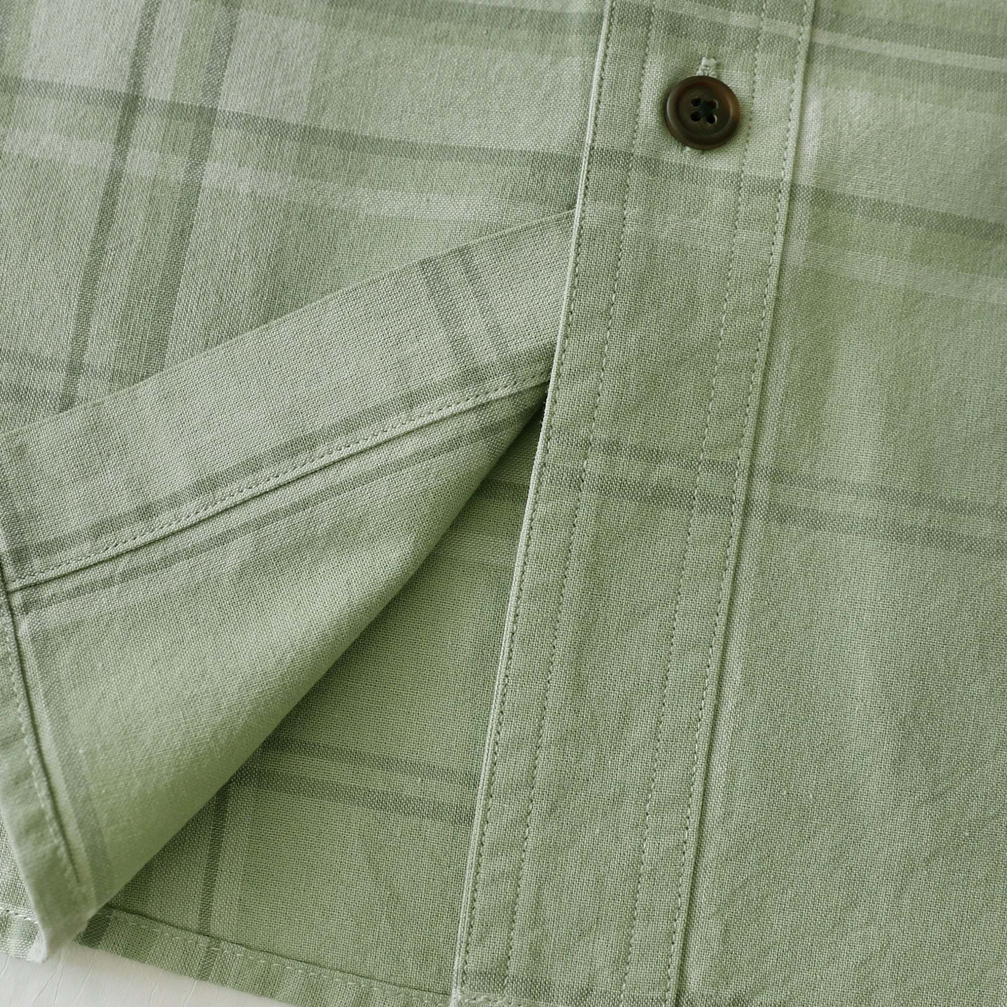 Dubinik? 4.6oz Mens Lightweight Pure Cotton Long Sleeve Button Down Plaid Shirt#10182