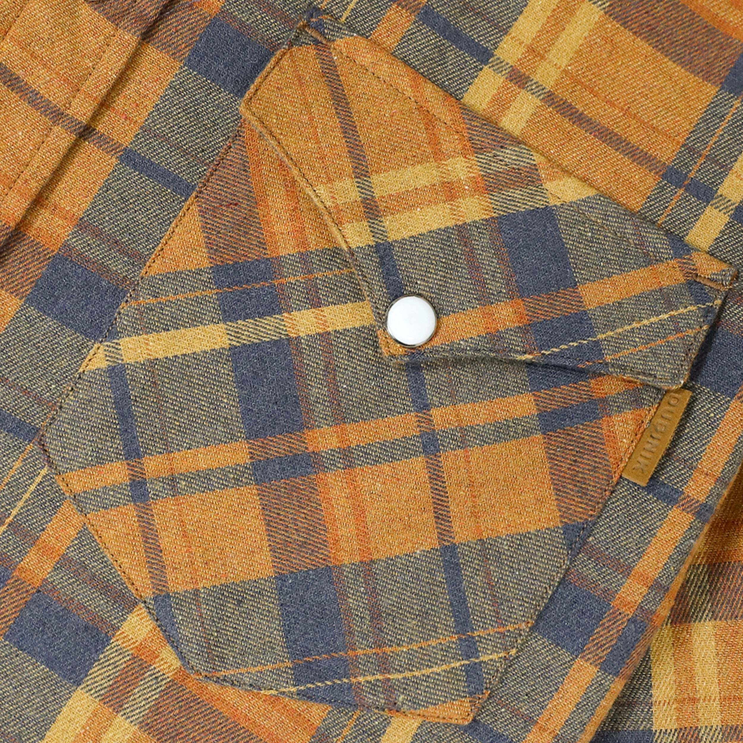 Dubinik? 6oz Flannel Shirt For Men Western Cowboy Pearl Snap Shirts For Men Long Sleeve Vintage Buttons Down Plaid Shirt #28009