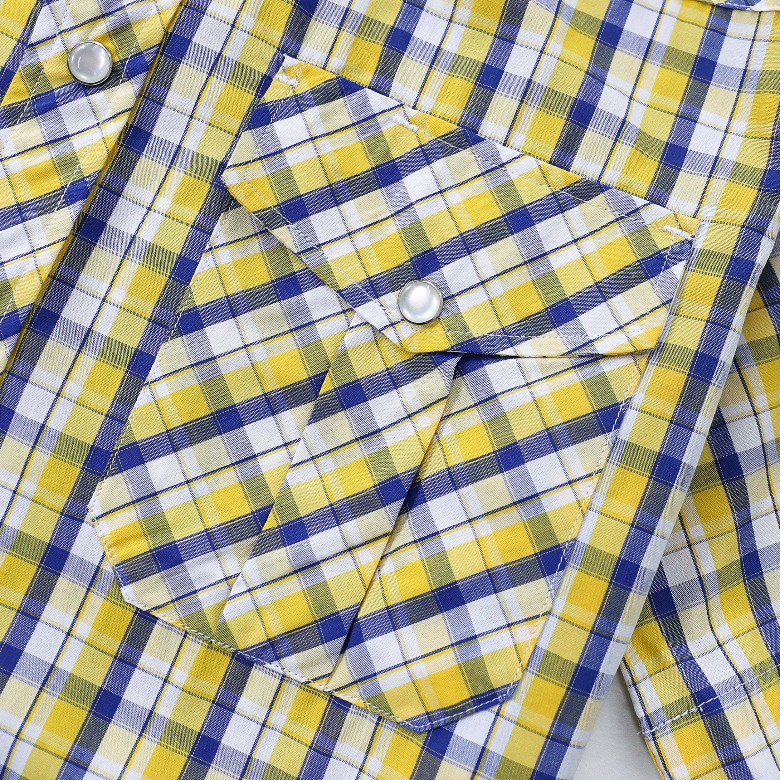 Dubinik? Western Shirts for Men Short Sleeve Plaid Pearl Snap Shirts for Men Button Up Shirt Cowboy Casual Work Shirt#41012