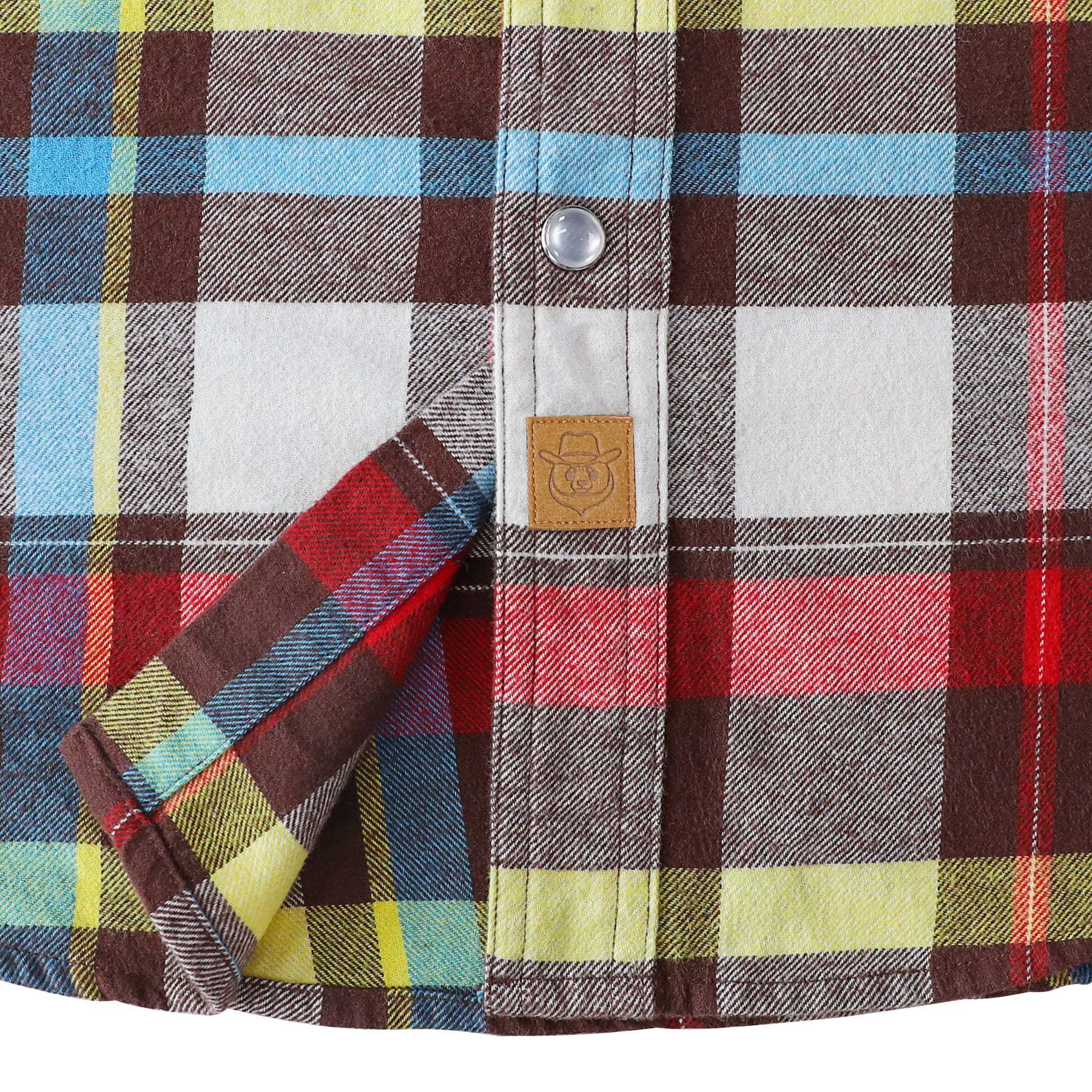 Dubinik? 6oz Men's Long Sleeve Pearl Snap Midweight Flannel Casual Western Cowboy Plaid Shirts 100% Cotton#36008