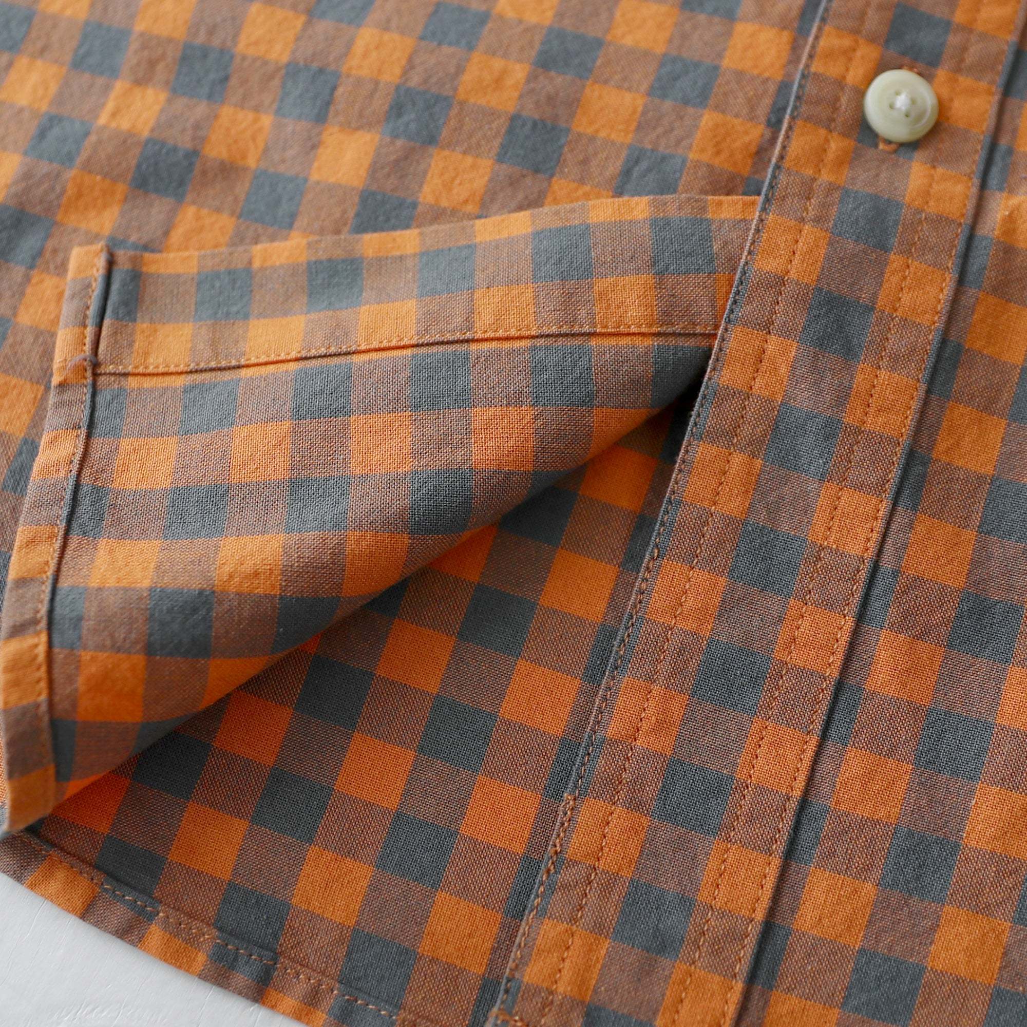 Dubinik? Men’s Short Sleeve Button-Down Shirt, Double Pockets, Casual Workwear Plaid#101716