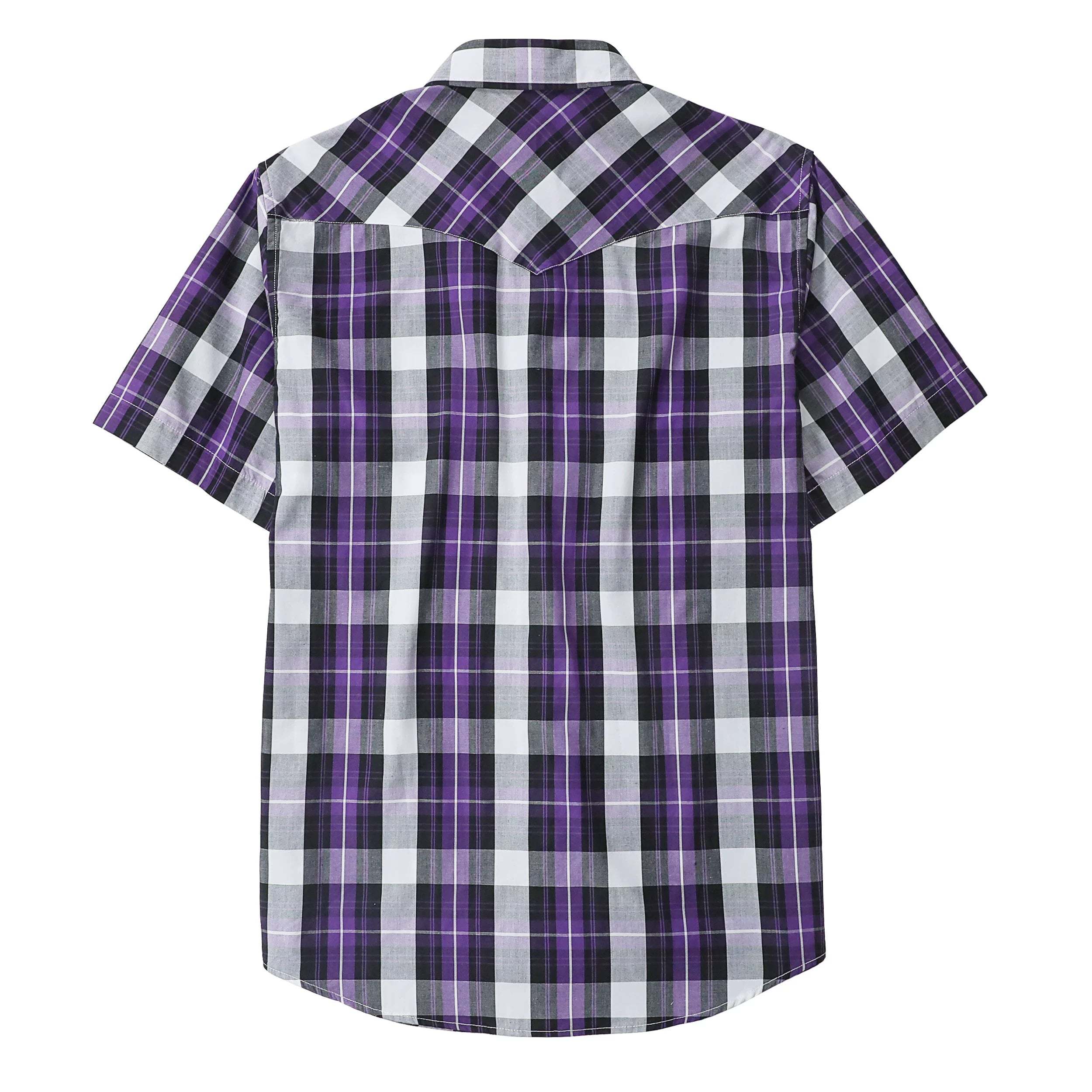 Dubinik? Western Shirts for Men Short Sleeve Plaid Pearl Snap Shirts for Men Button Up Shirt Cowboy Casual Work Shirt#41033