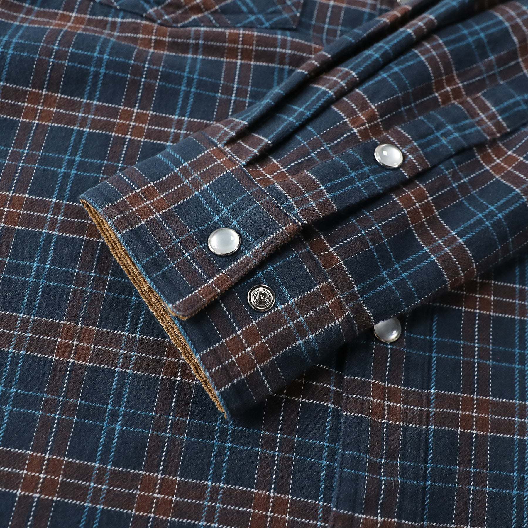 Dubinik? 6oz Men's Long Sleeve Pearl Snap Midweight Flannel Casual Western Cowboy Plaid Shirts 100% Cotton#36006