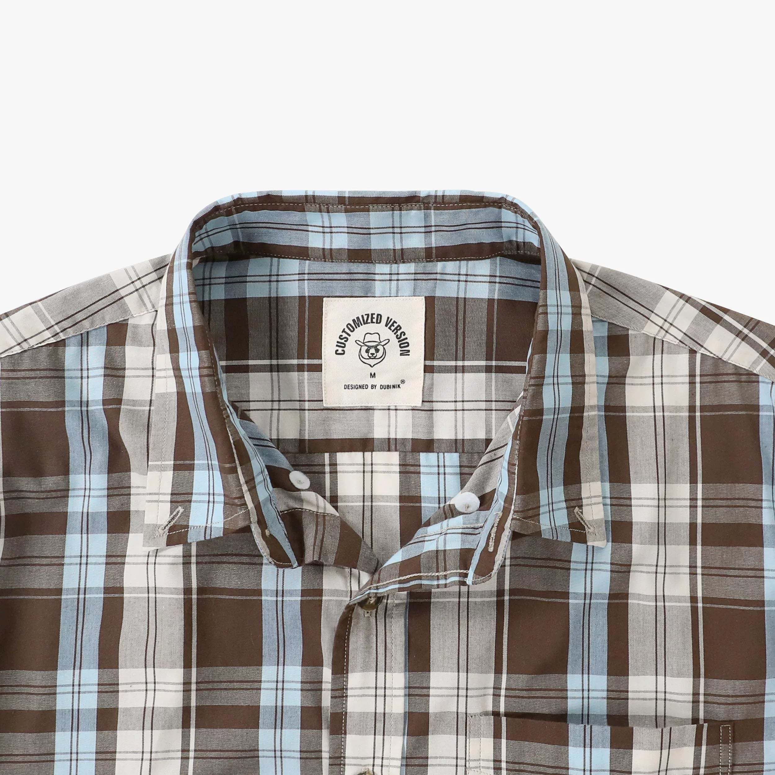 Dubinik? 3.2oz Mens Long Sleeve Casual Button Down Vintage Plaid Shirts#52001