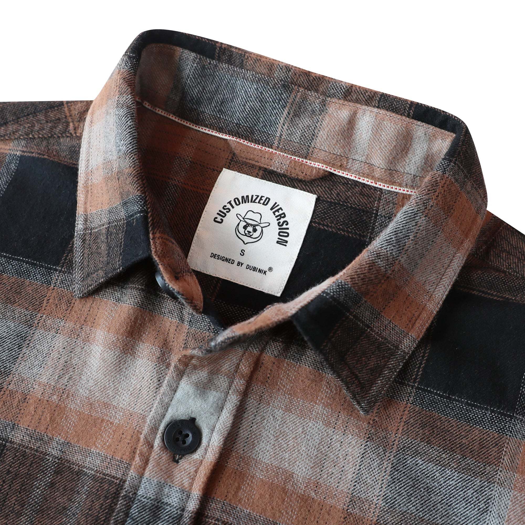Dubinik? 6oz Mens Long Sleeve Midweight Flannel Shirt Warm Casual Soft Cotton Button Down Plaid Shirt #3417