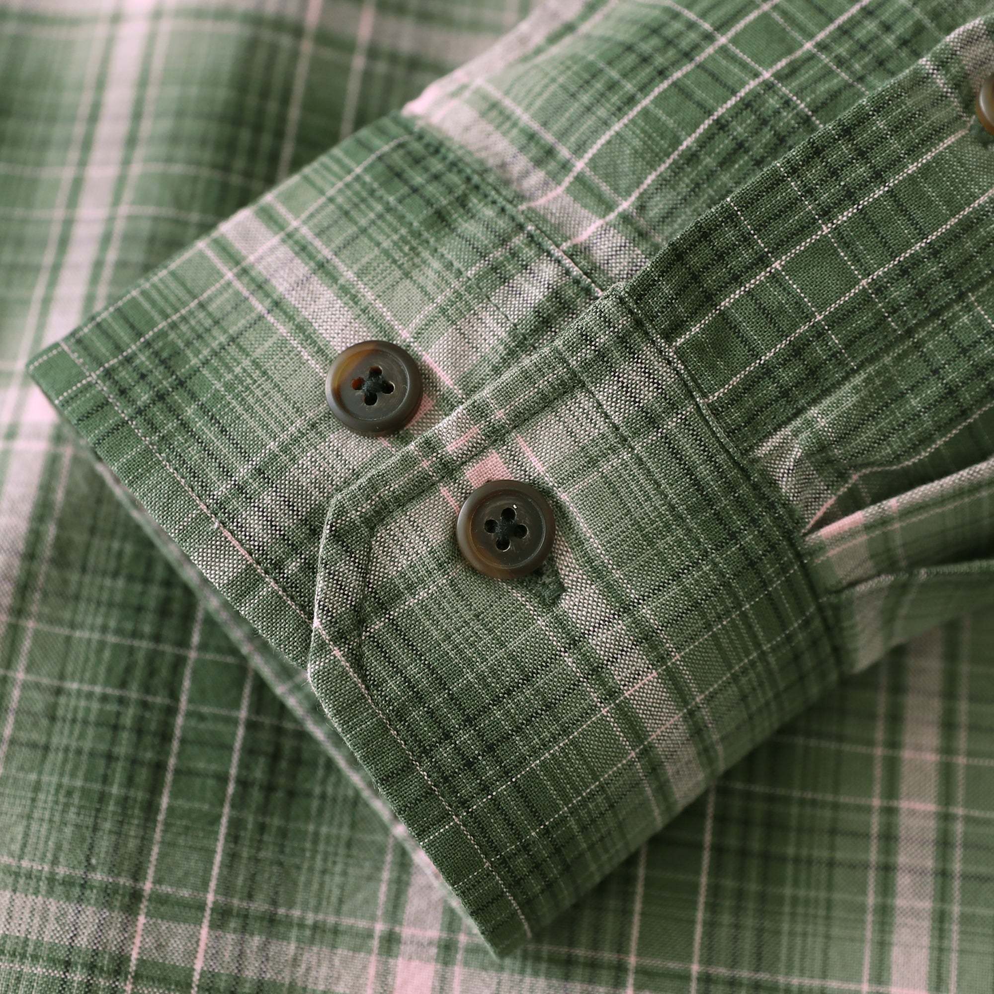 Dubinik? 4.6oz Mens Lightweight Pure Cotton Long Sleeve Button Down Plaid Shirt#10187