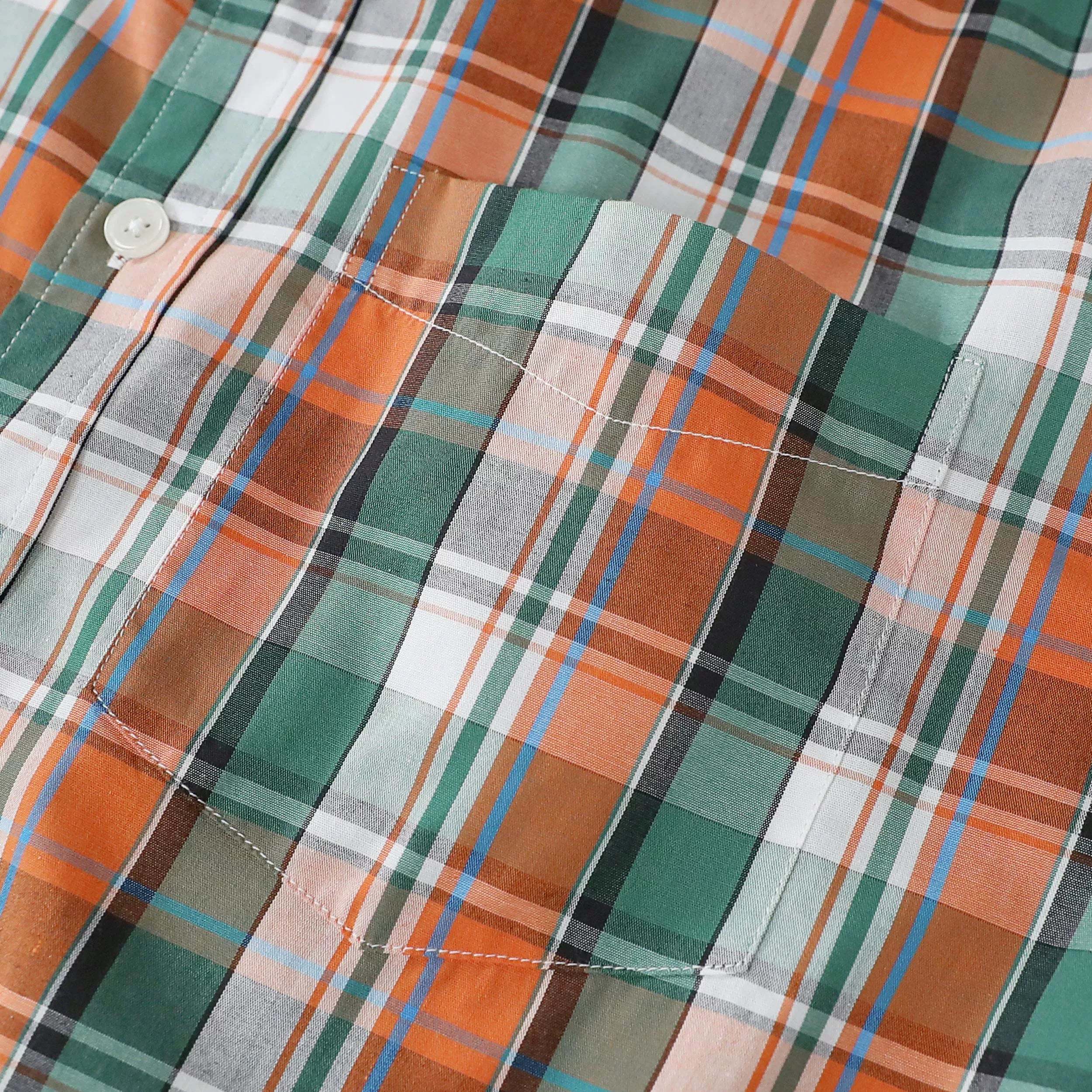 Dubinik? 3.2oz Mens Long Sleeve Casual Button Down Vintage Plaid Shirts#52020