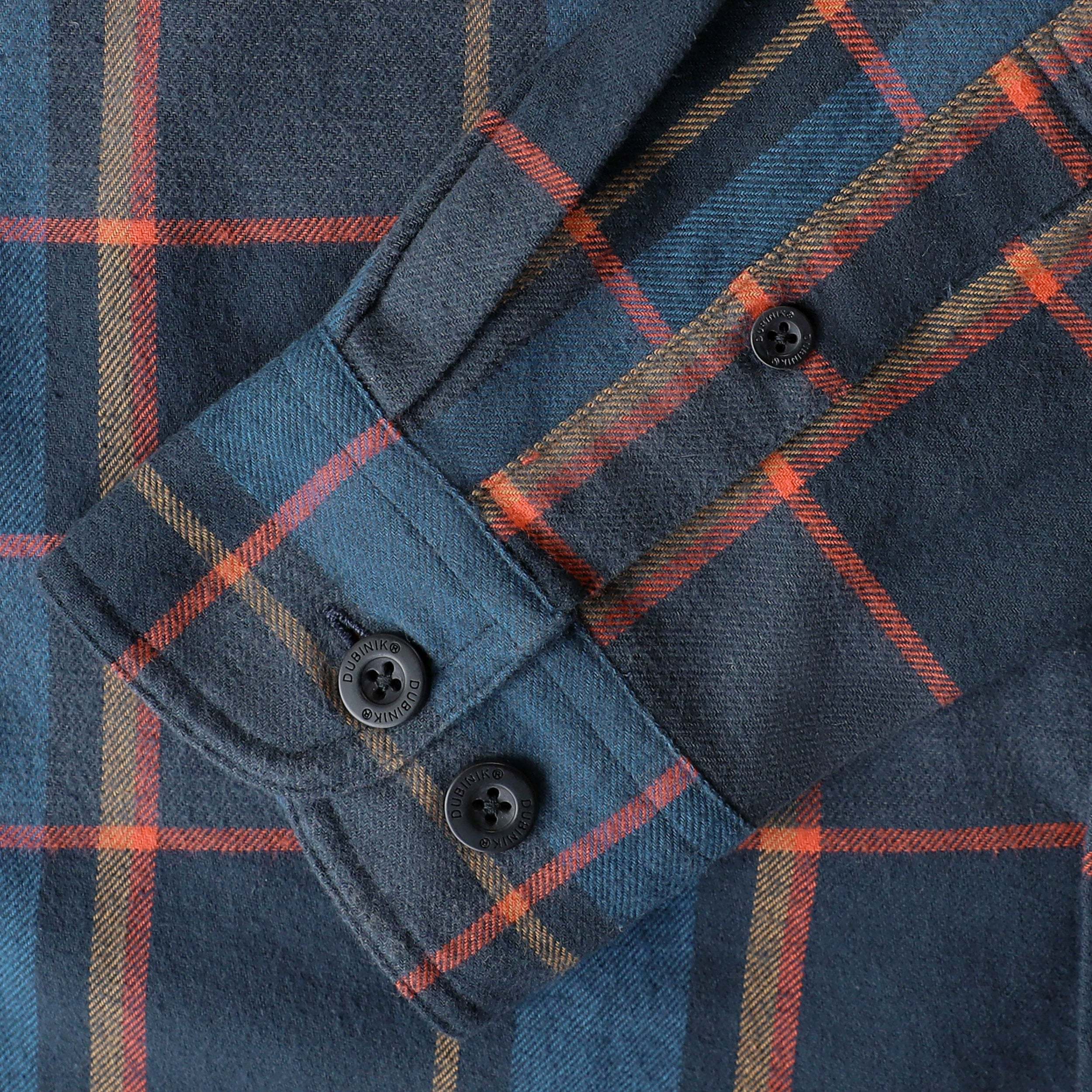 Dubinik? 6oz Mens Long Sleeve Midweight Flannel Shirt Warm Casual Soft Cotton Button Down Plaid Shirt #3415