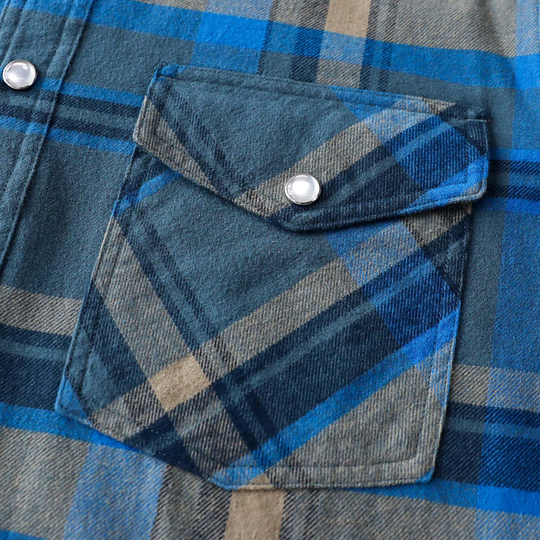 Dubinik? 6oz Men's Long Sleeve Pearl Snap Midweight Flannel Casual Western Cowboy Plaid Shirts 100% Cotton#36011