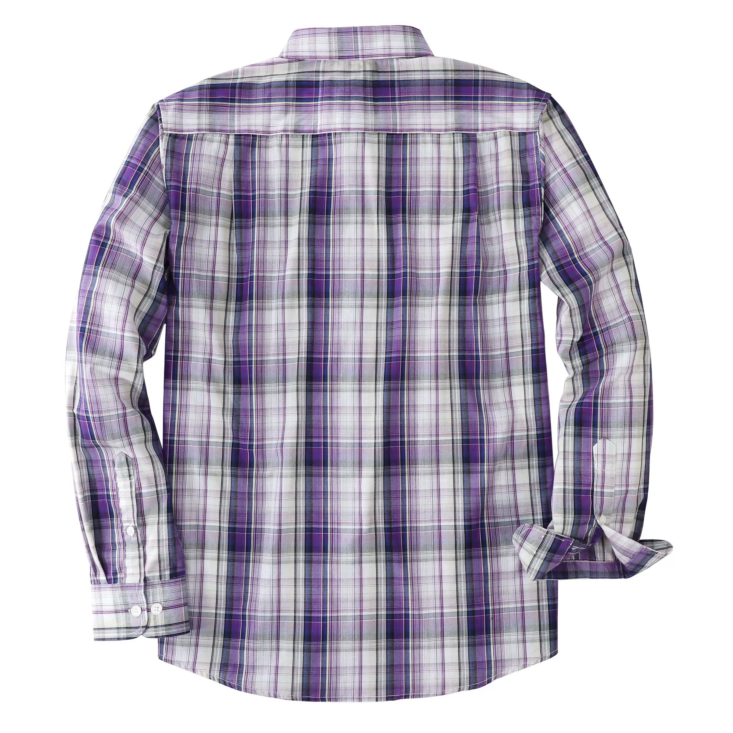Dubinik? 3.2oz Mens Long Sleeve Casual Button Down Vintage Plaid Shirts#52008