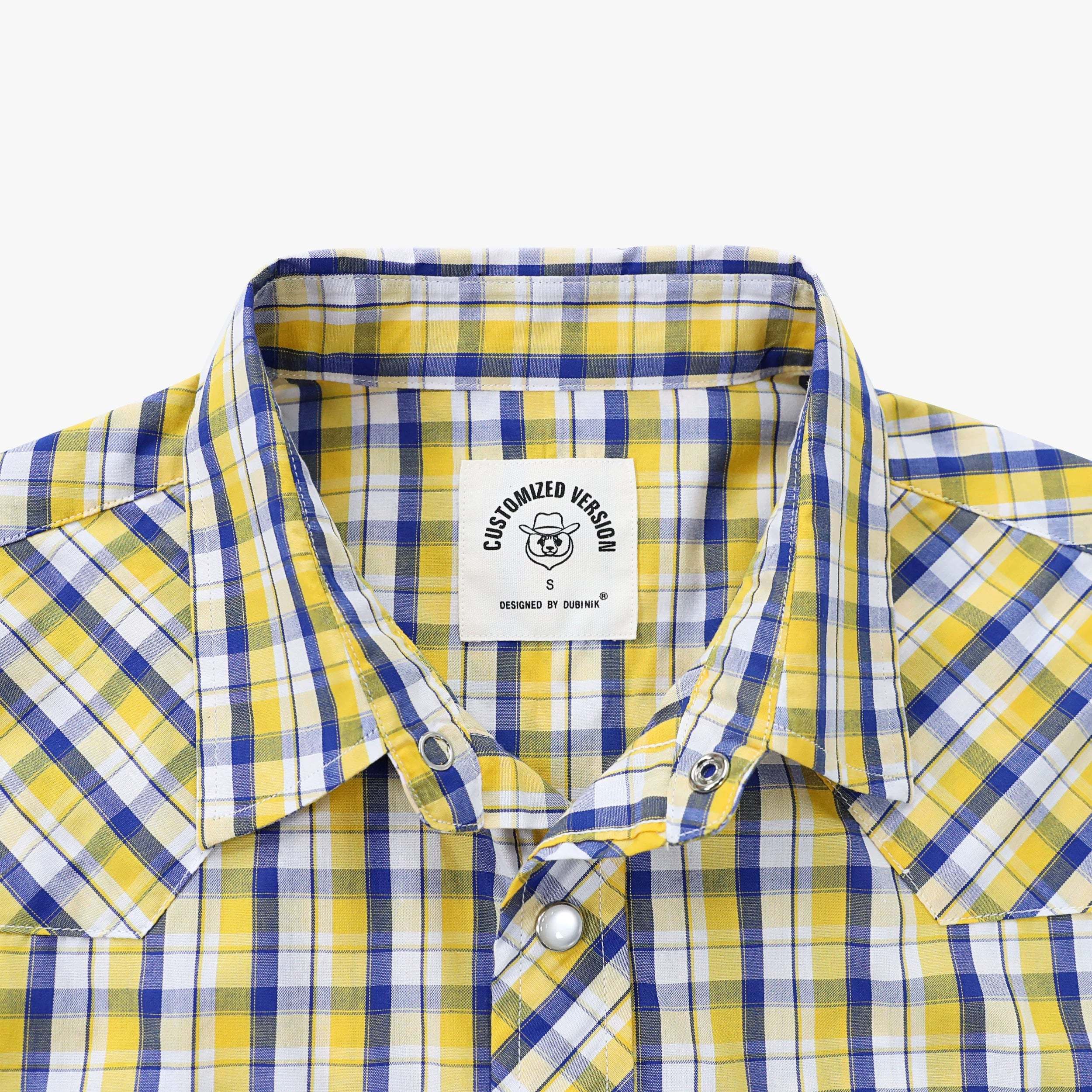 Dubinik? Western Shirts for Men Short Sleeve Plaid Pearl Snap Shirts for Men Button Up Shirt Cowboy Casual Work Shirt#41012