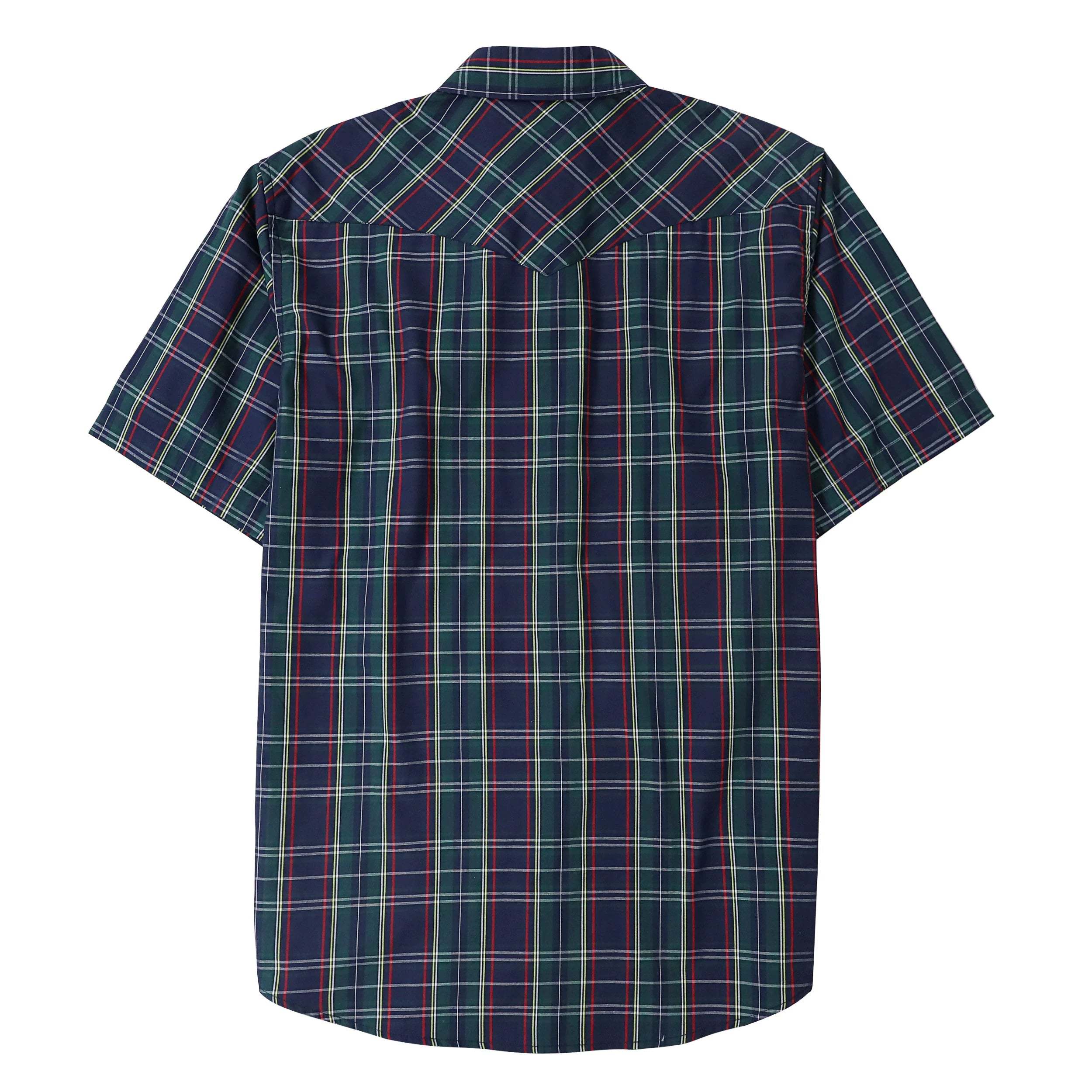 Dubinik? Western Shirts for Men Short Sleeve Plaid Pearl Snap Shirts for Men Button Up Shirt Cowboy Casual Work Shirt#41032