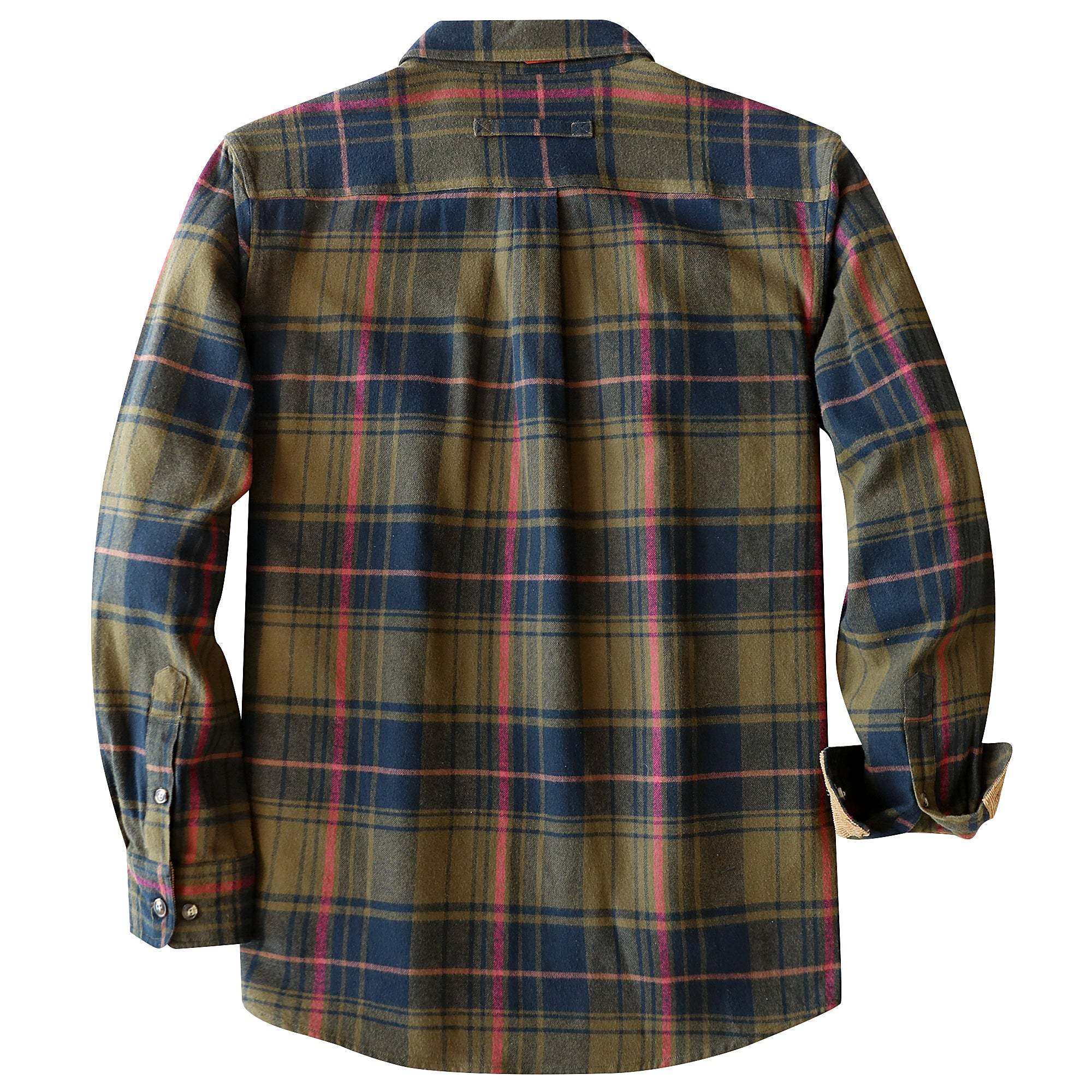 Dubinik? 6oz Mens Flannel Shirt Long Sleeve Button Down Plaid All Cotton Soft Brushed Flannel Shirt For Men Utility Casual Shirt #0030023