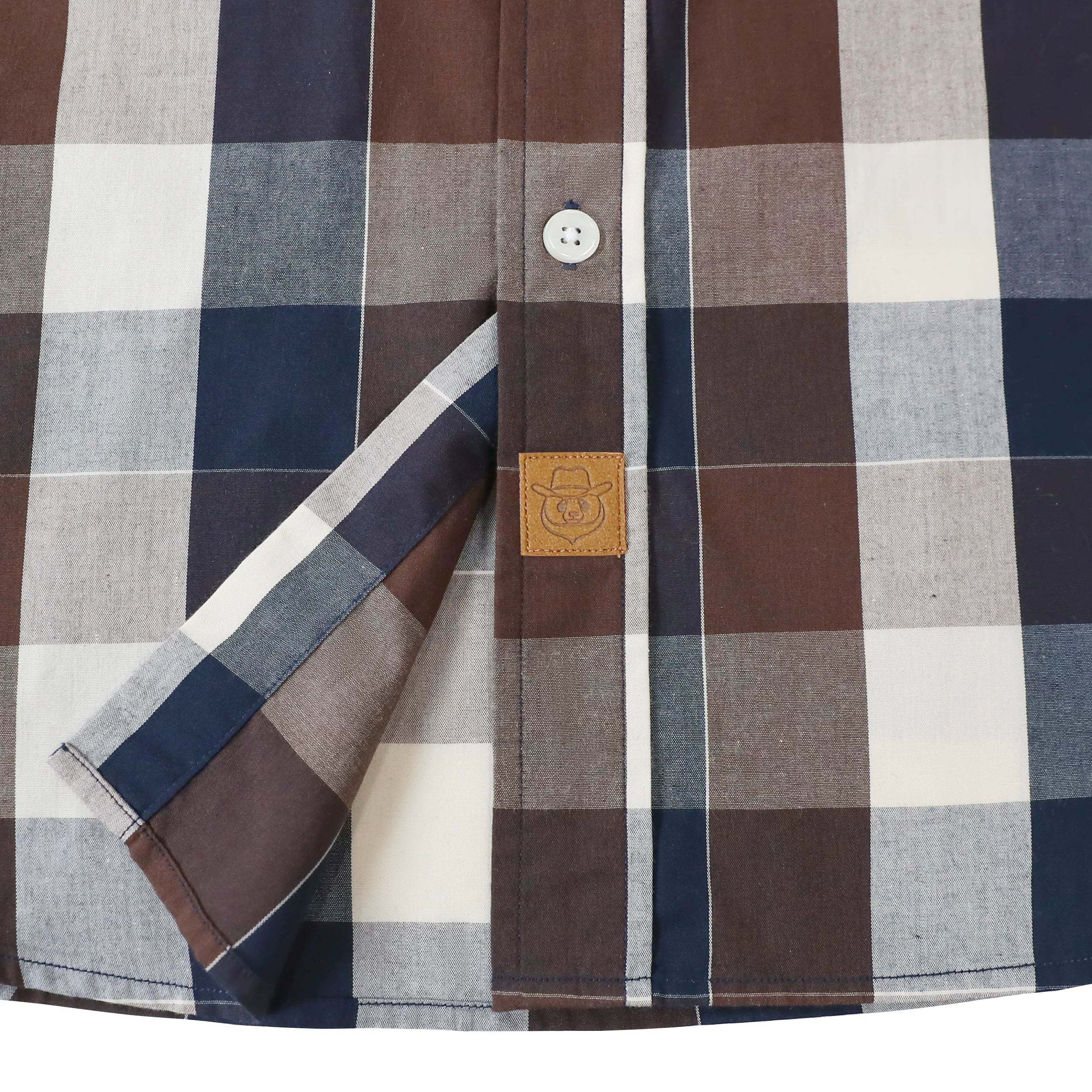 Dubinik? 3.2oz Mens Long Sleeve Casual Button Down Vintage Plaid Shirts#52010
