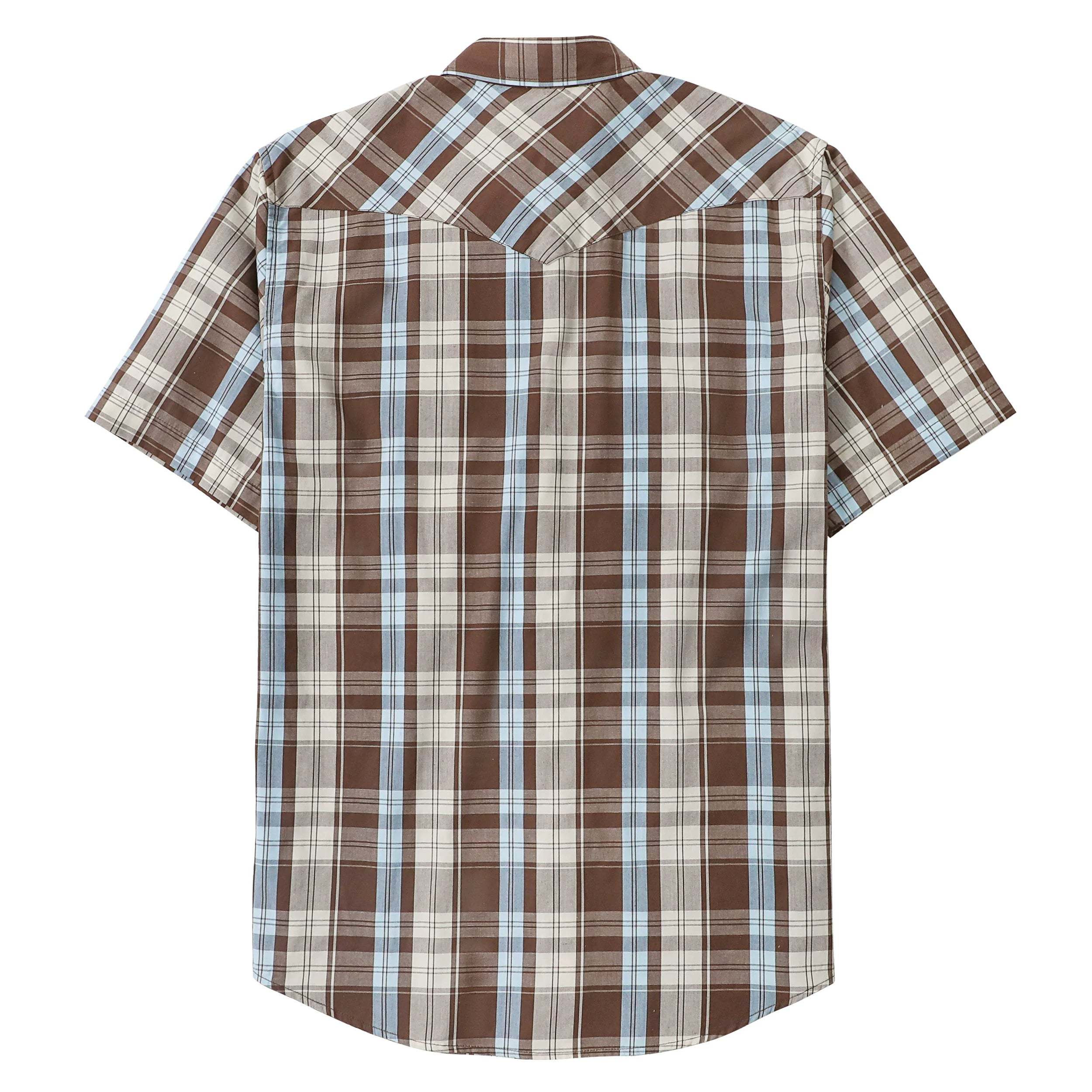 Dubinik? Western Shirts for Men Short Sleeve Plaid Pearl Snap Shirts for Men Button Up Shirt Cowboy Casual Work Shirt#41001