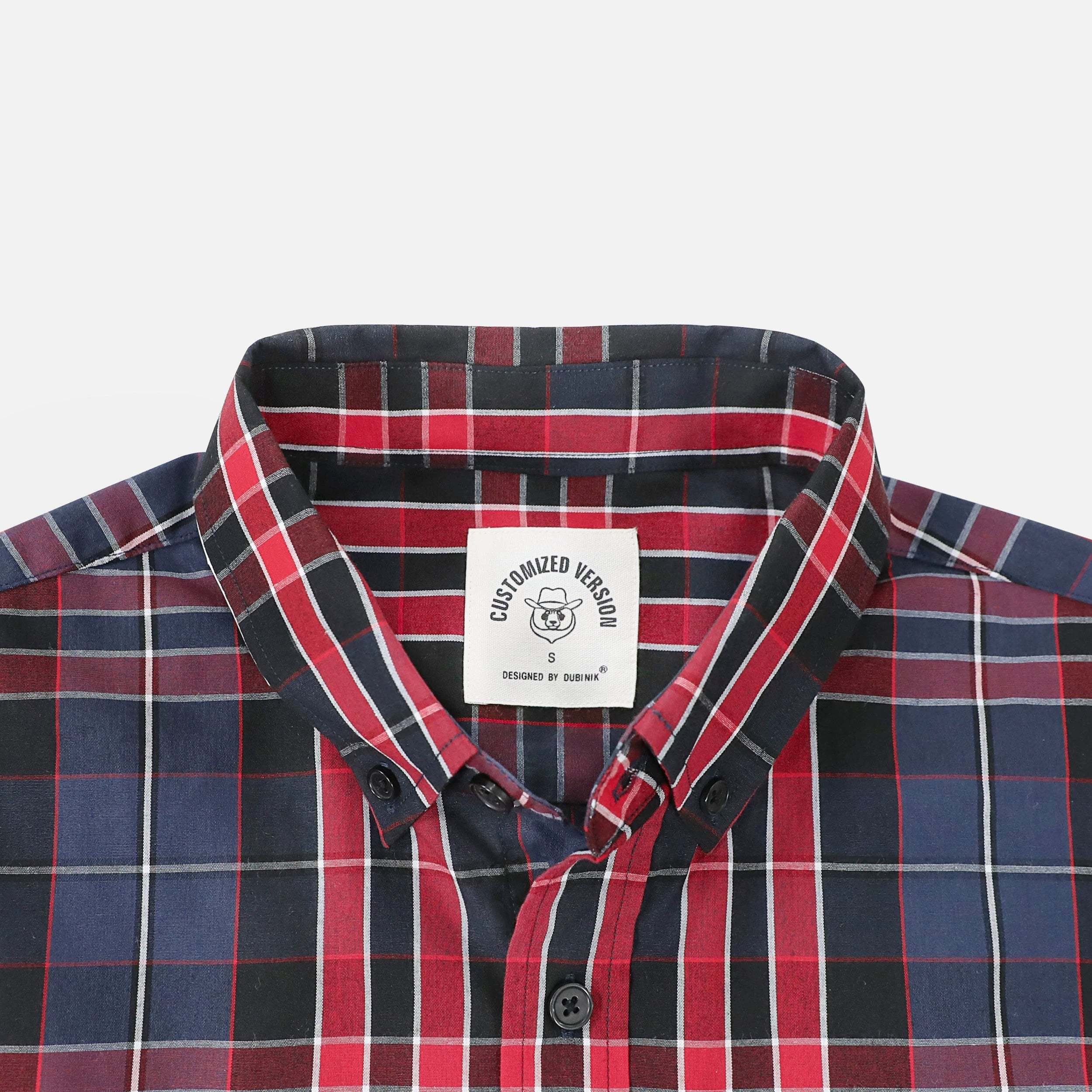 Dubinik? 3.2oz Mens Long Sleeve Casual Button Down Vintage Plaid Shirts#52026