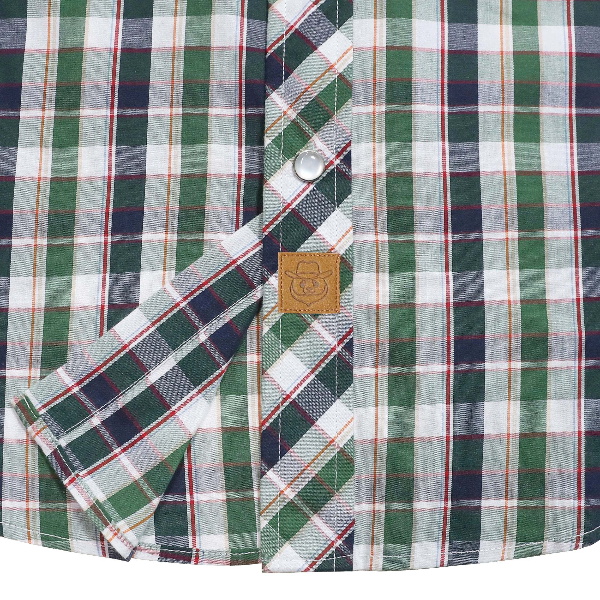 Dubinik? Western Shirts for Men Short Sleeve Plaid Pearl Snap Shirts for Men Button Up Shirt Cowboy Casual Work Shirt#41002