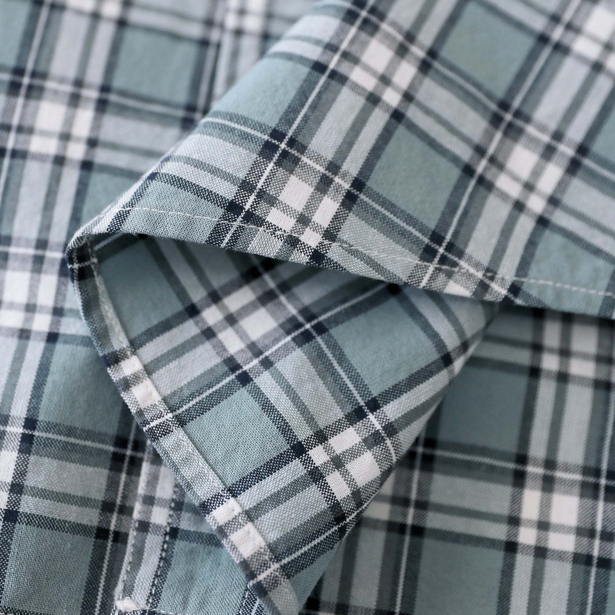 Dubinik? Men’s Short Sleeve Button-Down Shirt, Double Pockets, Casual Workwear Plaid#101712