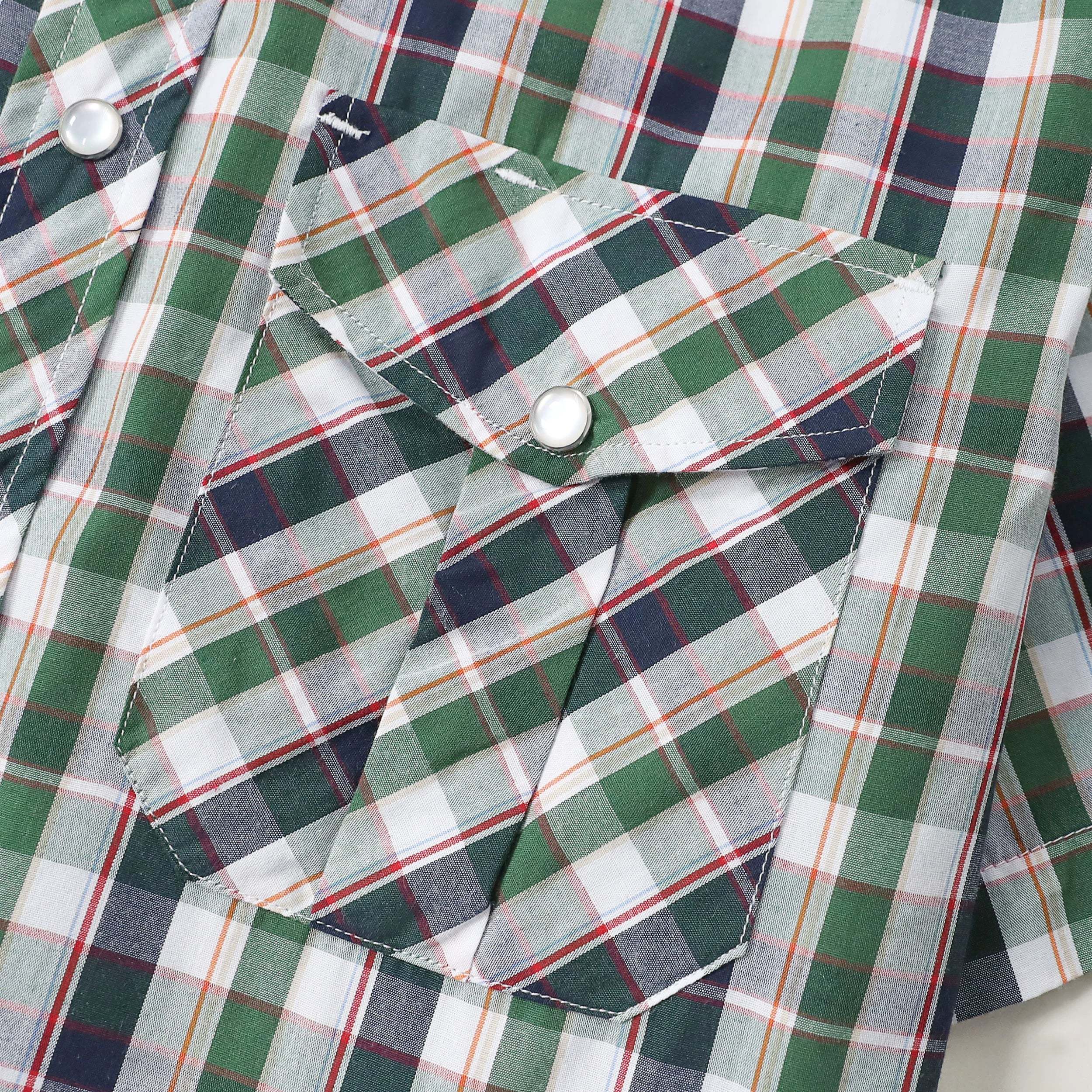 Dubinik? Western Shirts for Men Short Sleeve Plaid Pearl Snap Shirts for Men Button Up Shirt Cowboy Casual Work Shirt#41002
