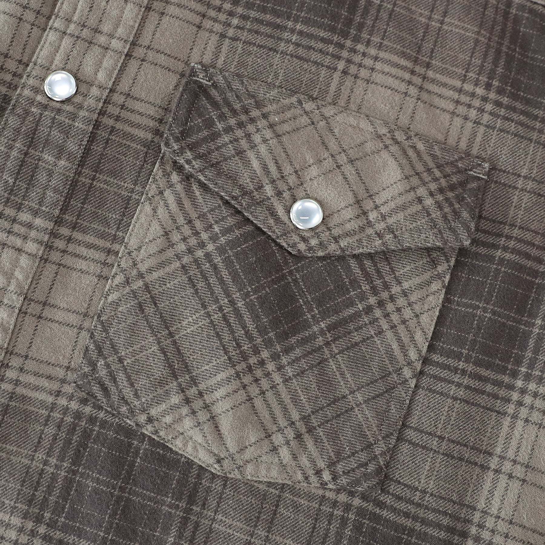 Dubinik? 6oz Men's Long Sleeve Pearl Snap Midweight Flannel Casual Western Cowboy Plaid Shirts 100% Cotton#36013
