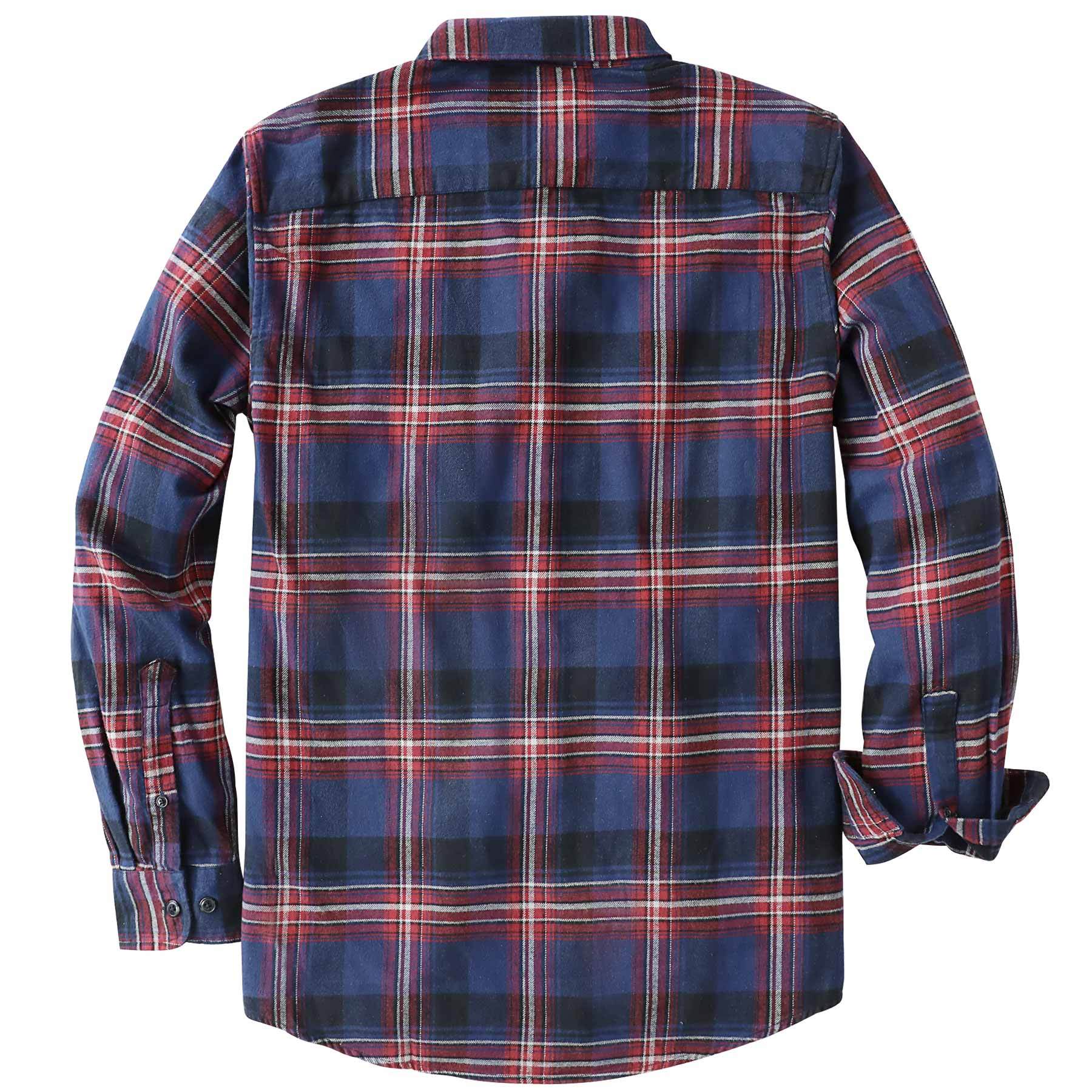 Dubinik? 6oz Flannel Shirt for Men 100% Cotton Mens Flannel Shirts Long Sleeve Plaid Soft Casual Button Down Shirt Men#66030