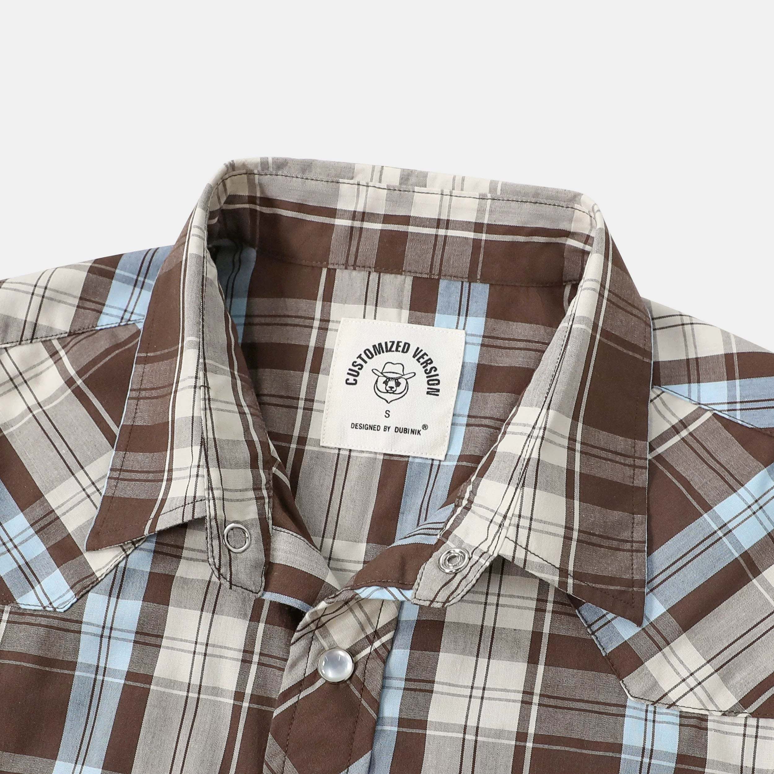 Dubinik? Western Shirts for Men Short Sleeve Plaid Pearl Snap Shirts for Men Button Up Shirt Cowboy Casual Work Shirt#41001