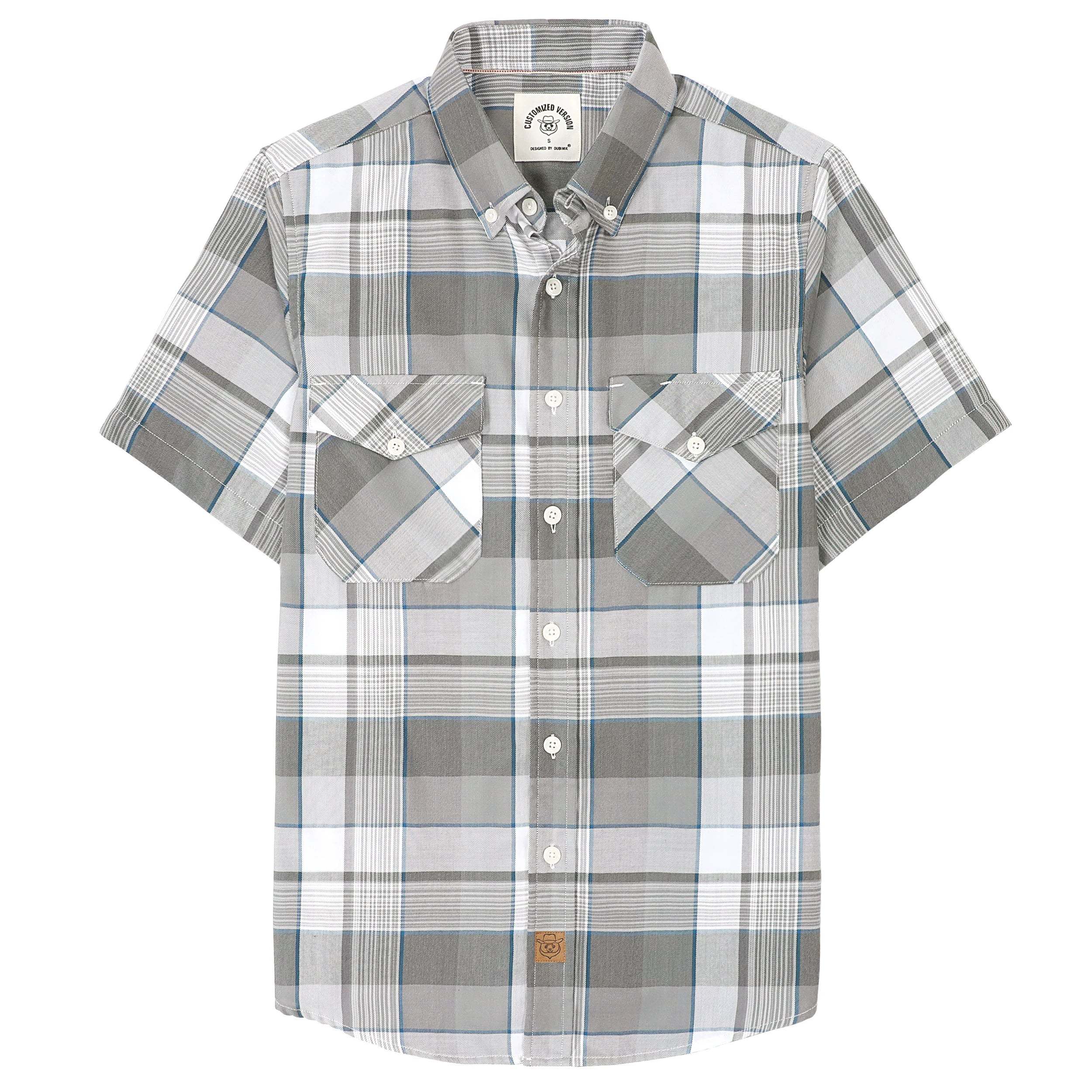 Dubinik? Bamboo Viscose Mens Short Sleeve Button Down Pockets Shirts#39006