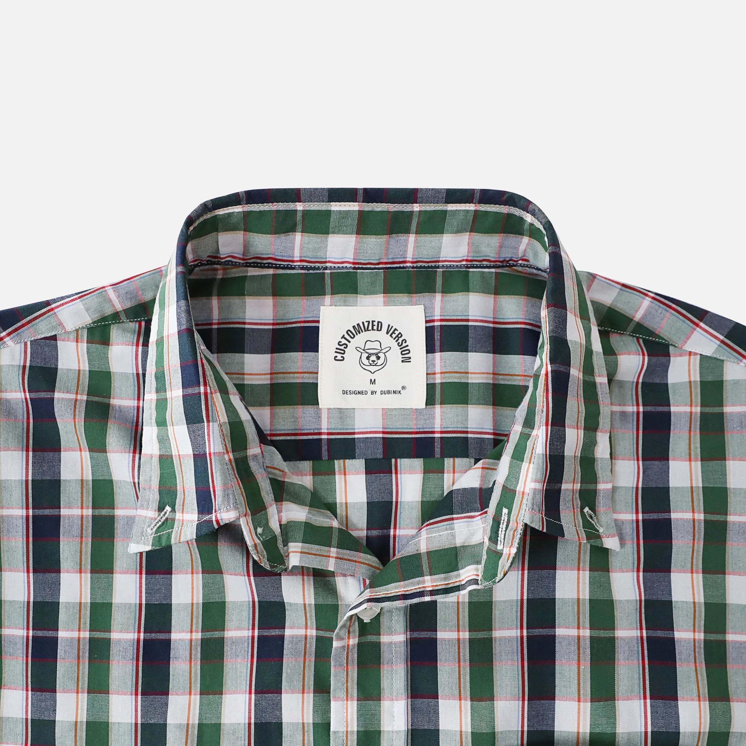 Dubinik? 3.2oz Mens Long Sleeve Casual Button Down Vintage Plaid Shirts#52002
