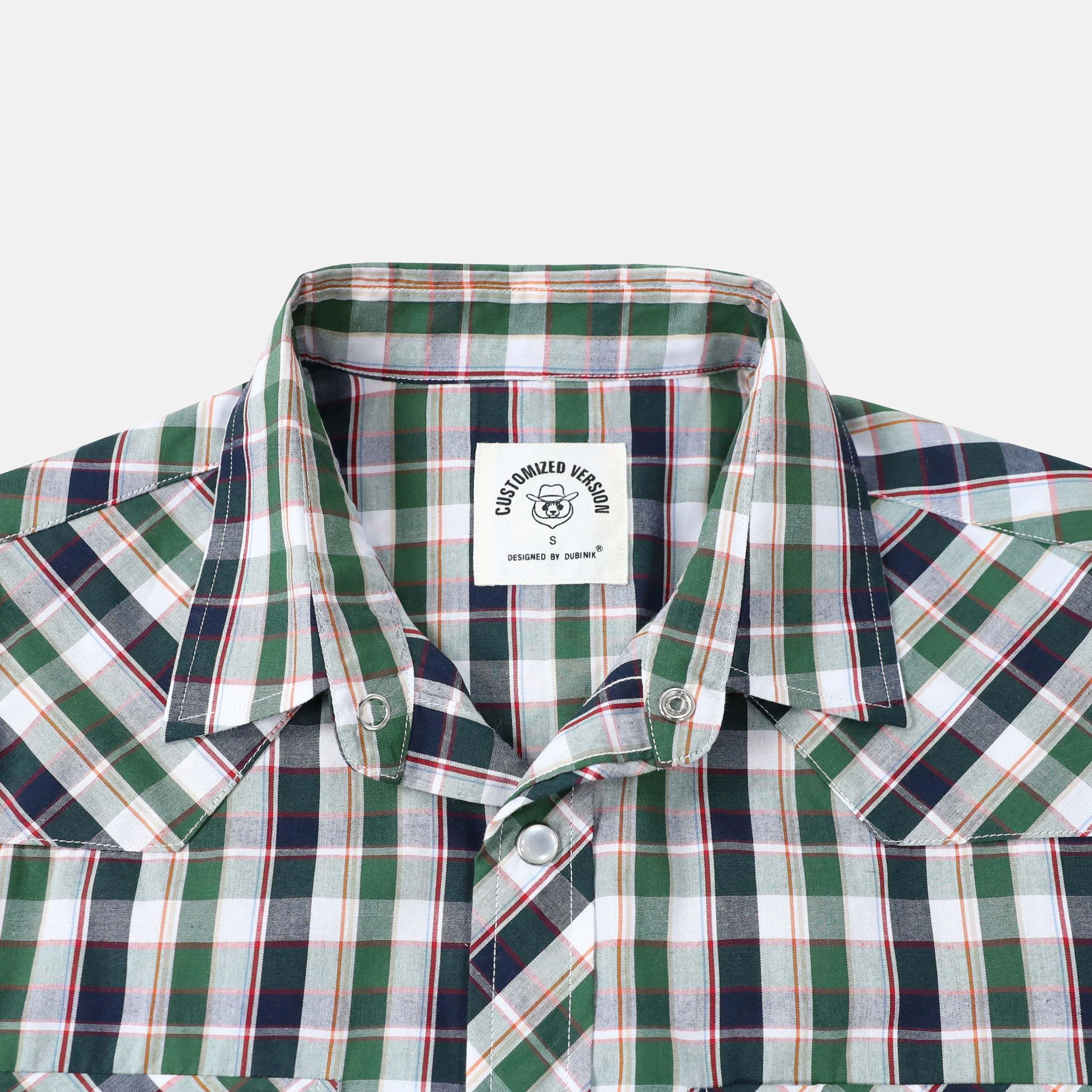 Dubinik? Western Shirts for Men Short Sleeve Plaid Pearl Snap Shirts for Men Button Up Shirt Cowboy Casual Work Shirt#41002