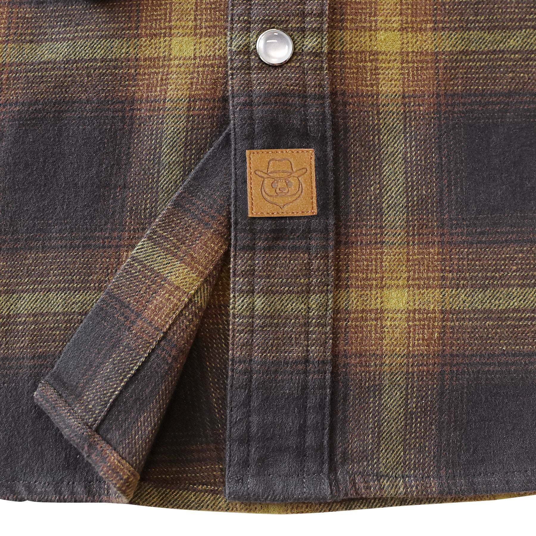 Dubinik? 6oz Men's Long Sleeve Pearl Snap Midweight Flannel Casual Western Cowboy Plaid Shirts 100% Cotton#36015