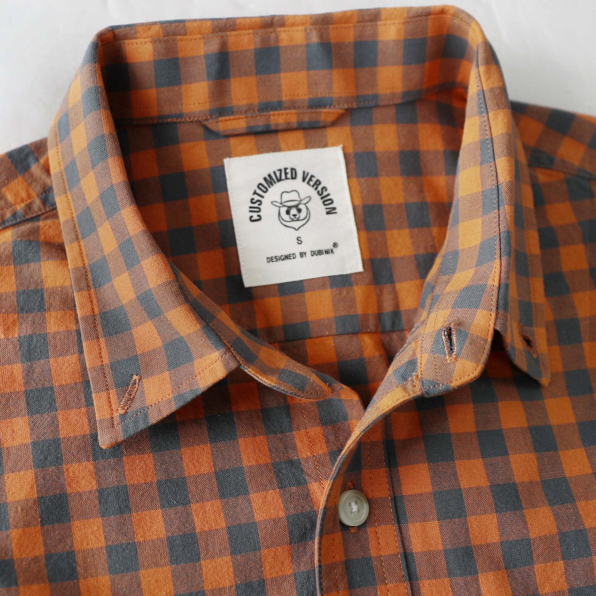 Dubinik? Men’s Short Sleeve Button-Down Shirt, Double Pockets, Casual Workwear Plaid#101716