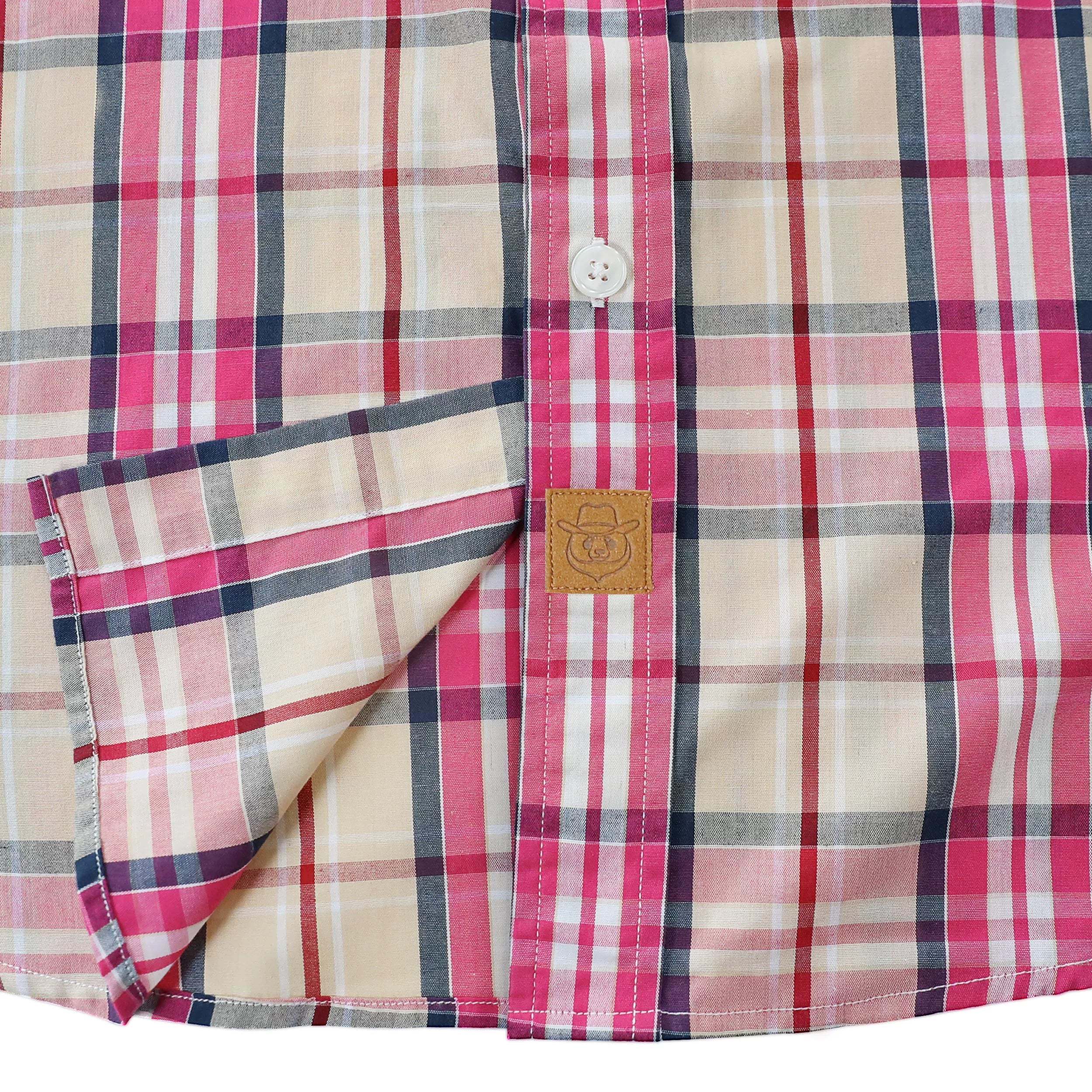 Dubinik? 3.2oz Mens Long Sleeve Casual Button Down Vintage Plaid Shirts#52023