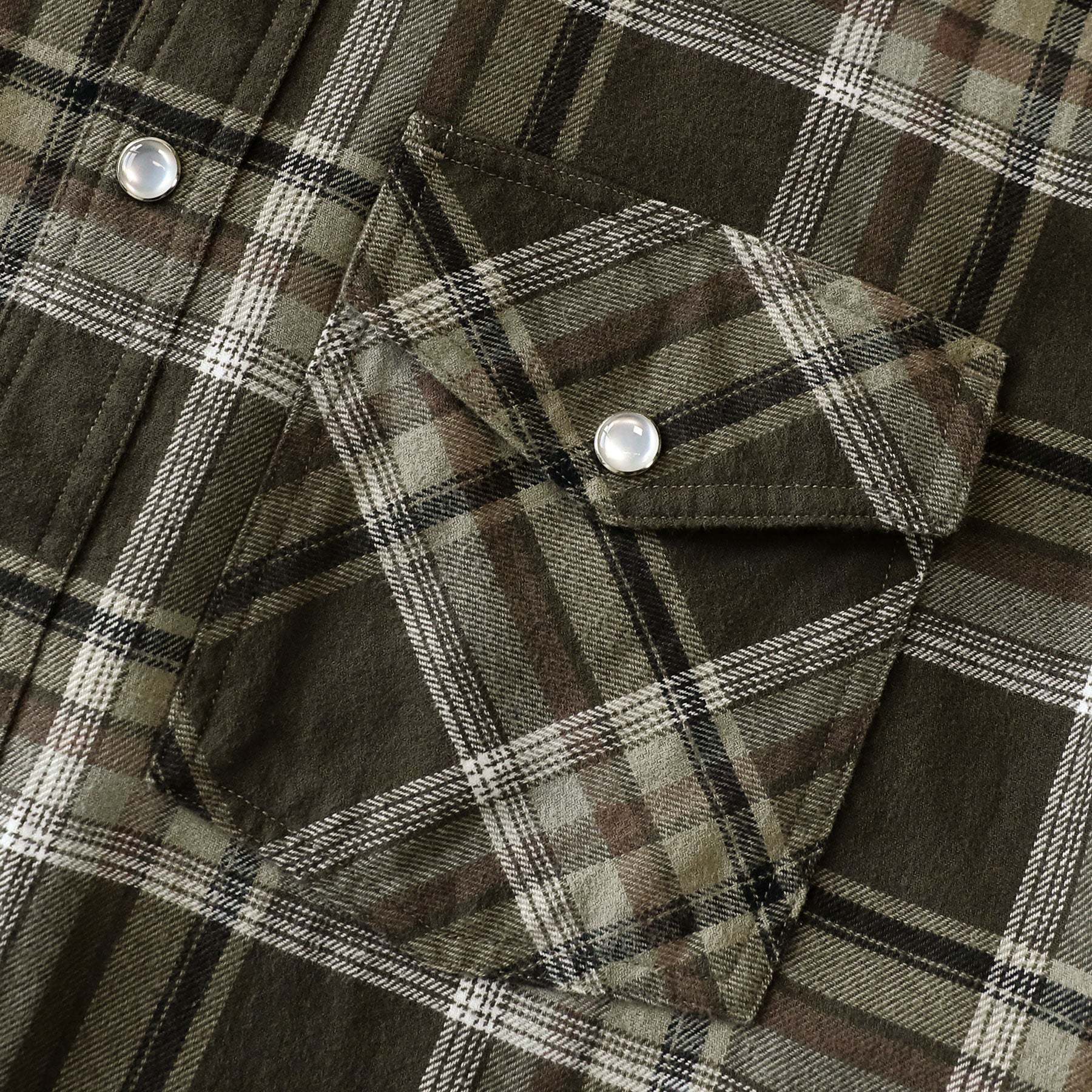Dubinik? 6oz Men's Long Sleeve Pearl Snap Midweight Flannel Casual Western Cowboy Plaid Shirts 100% Cotton#36012