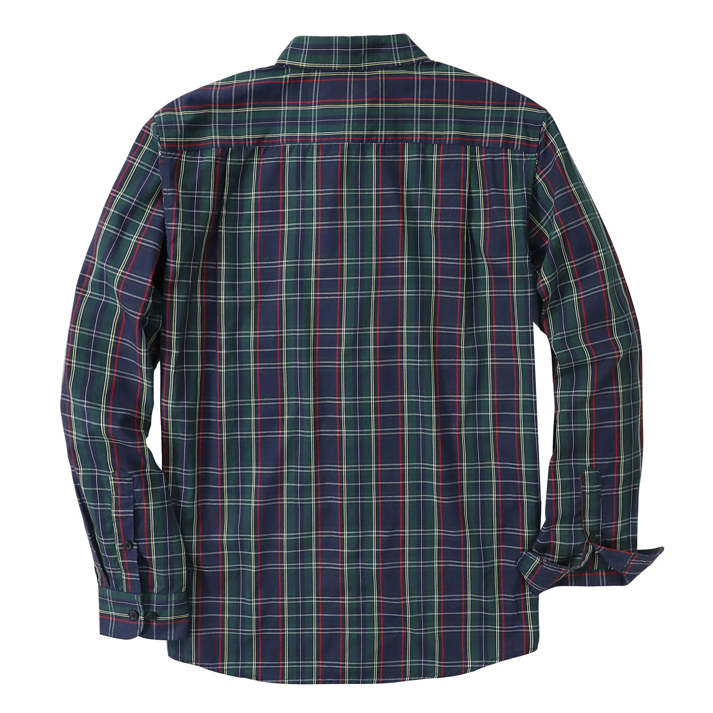 Dubinik? 3.2oz Mens Long Sleeve Casual Button Down Vintage Green Plaid Shirts#52032