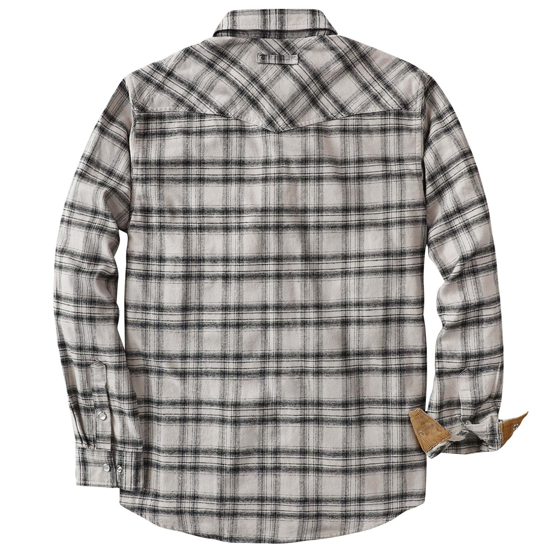 Dubinik? 6oz Men's Long Sleeve Pearl Snap Midweight Flannel Casual Western Cowboy Plaid Shirts 100% Cotton#36002