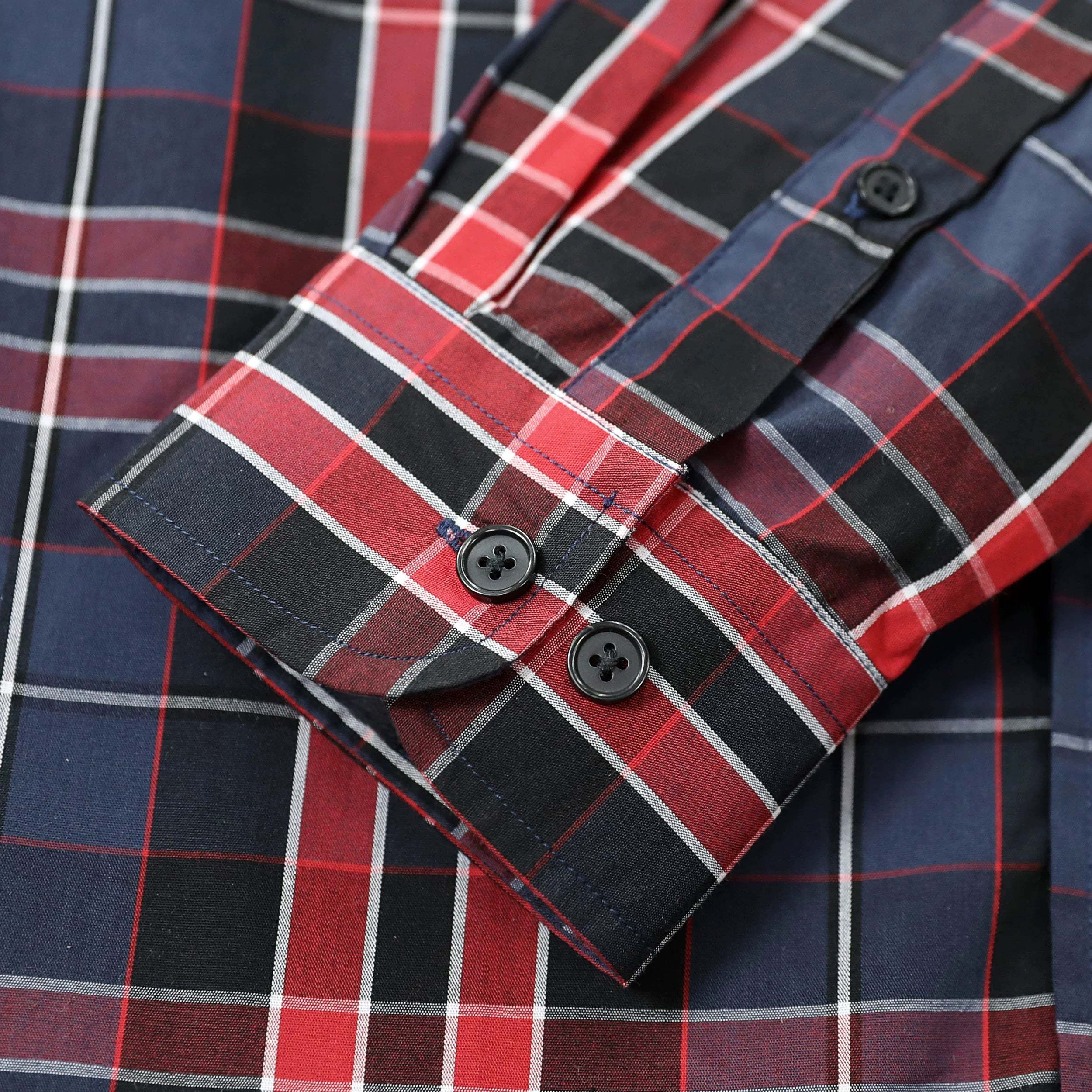 Dubinik? 3.2oz Mens Long Sleeve Casual Button Down Vintage Plaid Shirts#52026