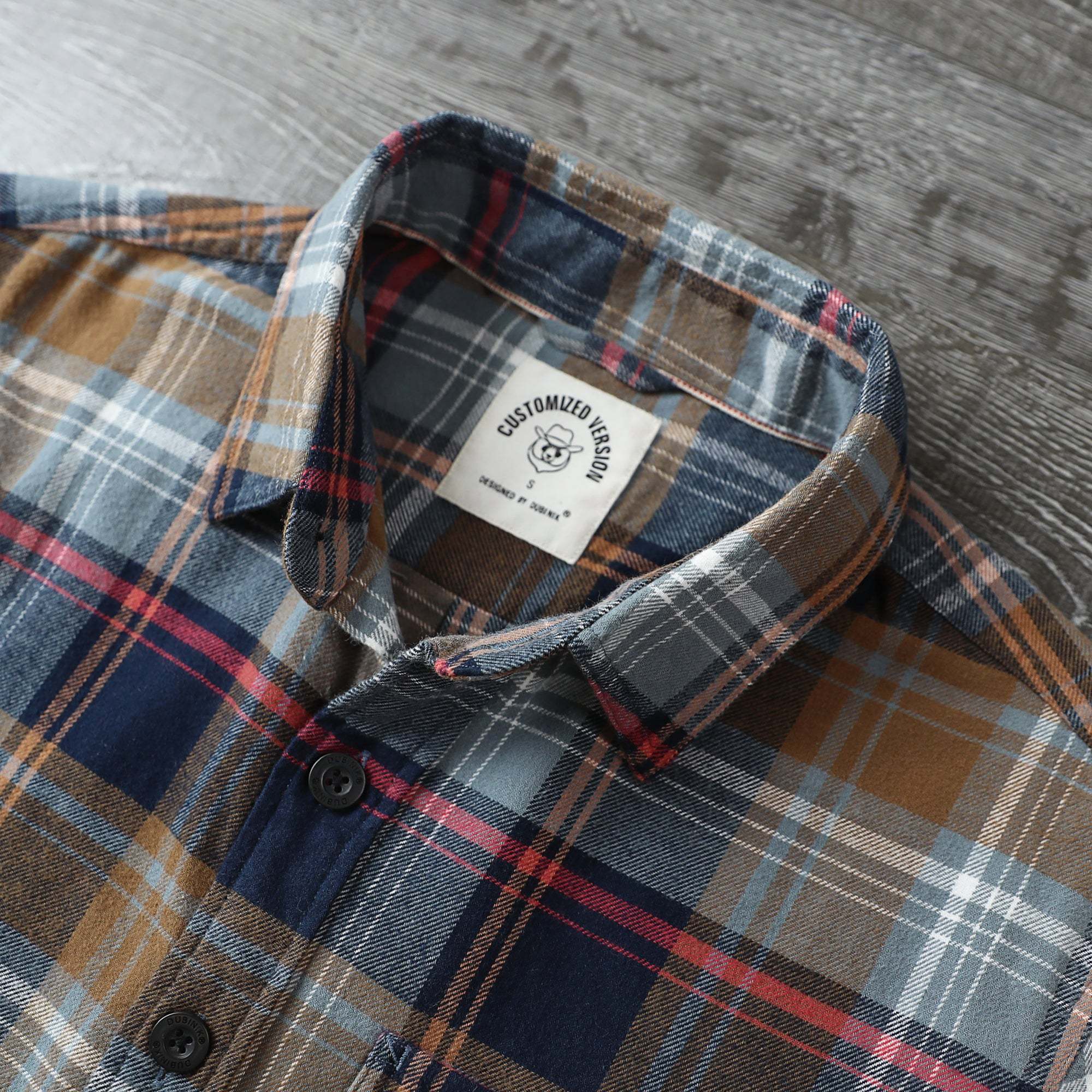 Dubinik? 6oz Mens Long Sleeve Midweight Flannel Shirt Warm Casual Soft Cotton Button Down Plaid Shirt #3412