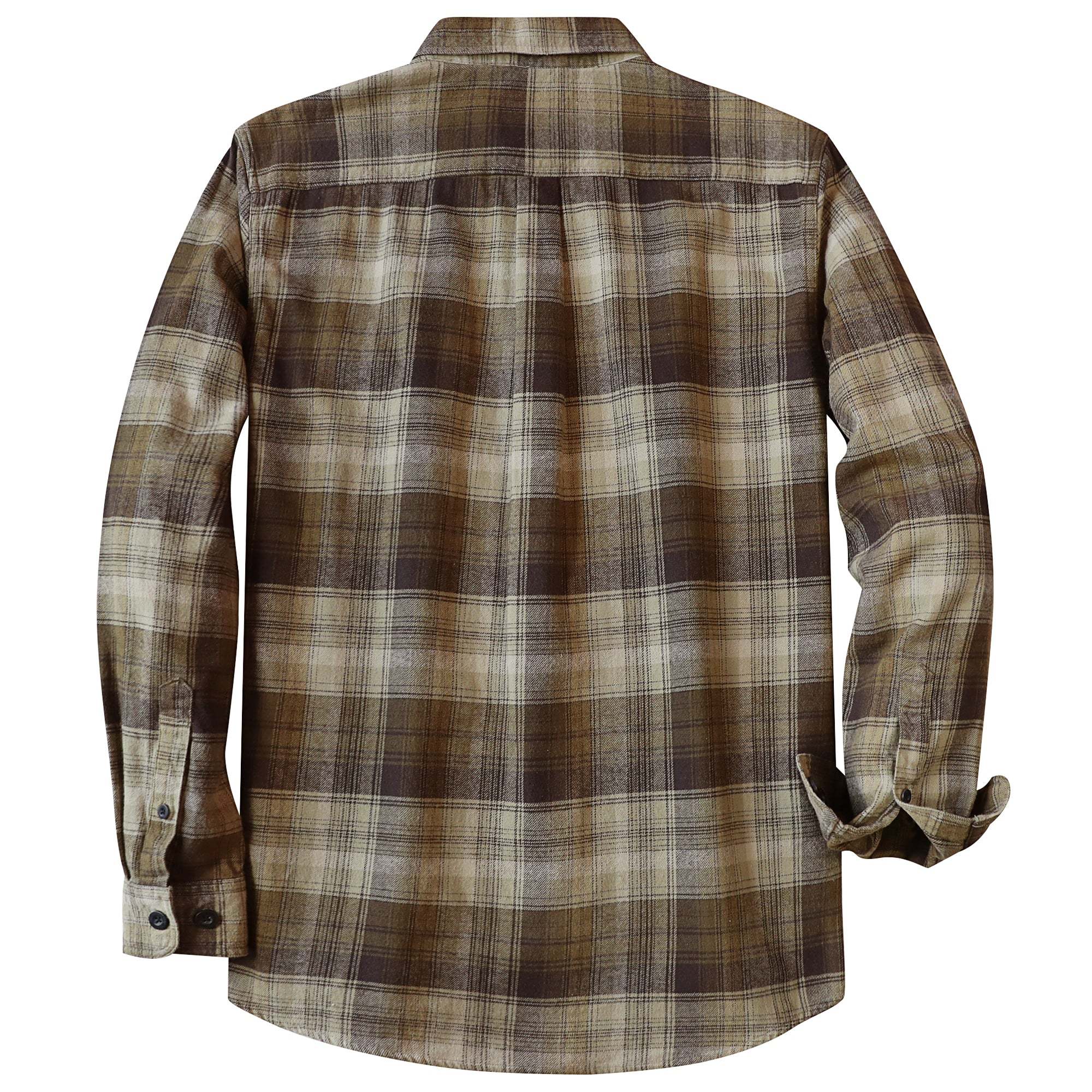 Dubinik? 6oz Mens Long Sleeve Midweight Flannel Shirt Warm Casual Soft Cotton Button Down Plaid Shirt #3416