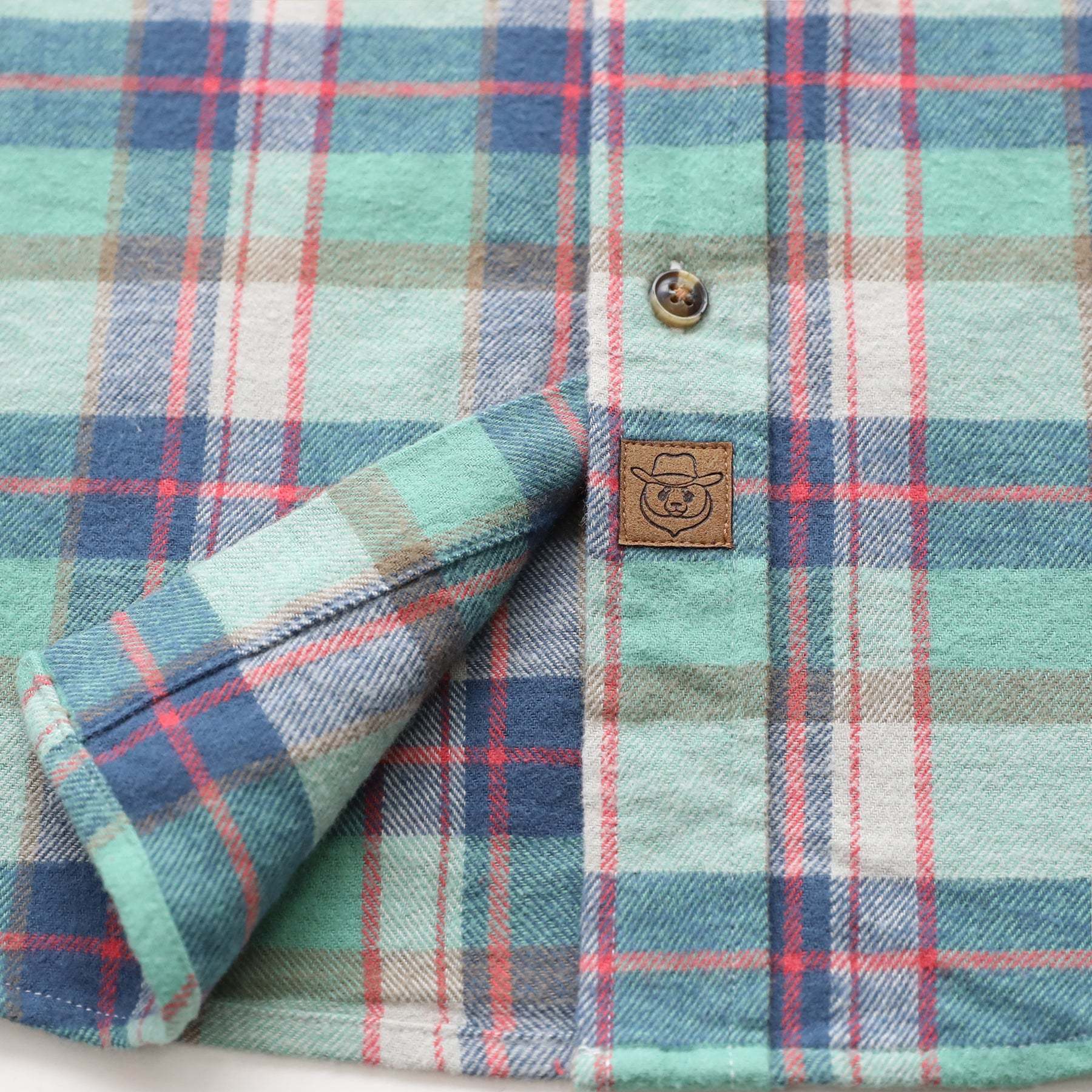 6oz Mens Midweight Green Flannel Shirts Long Sleeve Casual Button Down Brushed 100% Cotton Shirt#1514