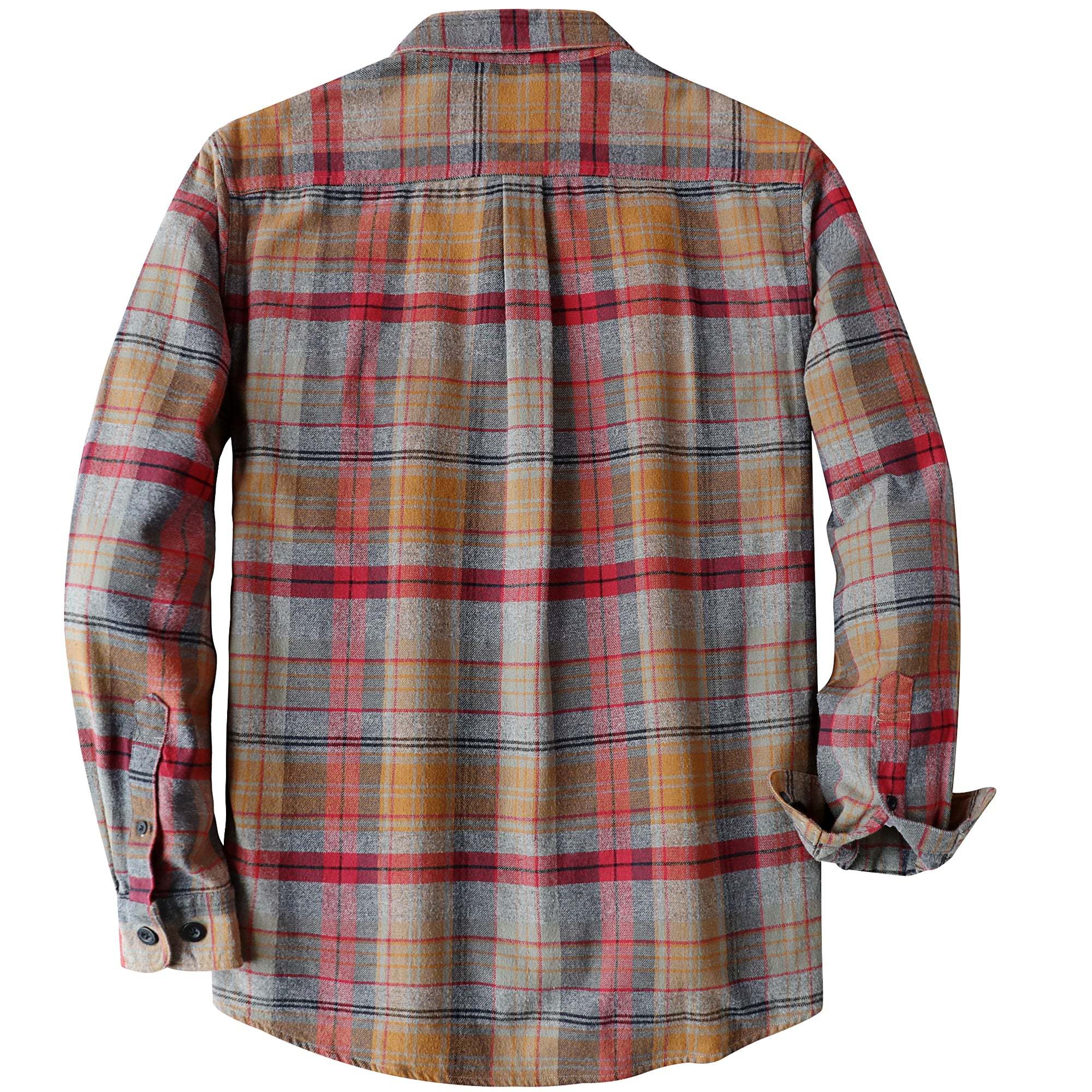 Dubinik? 6oz Mens Long Sleeve Midweight Flannel Shirt Warm Casual Soft Cotton Button Down Plaid Shirt #3413