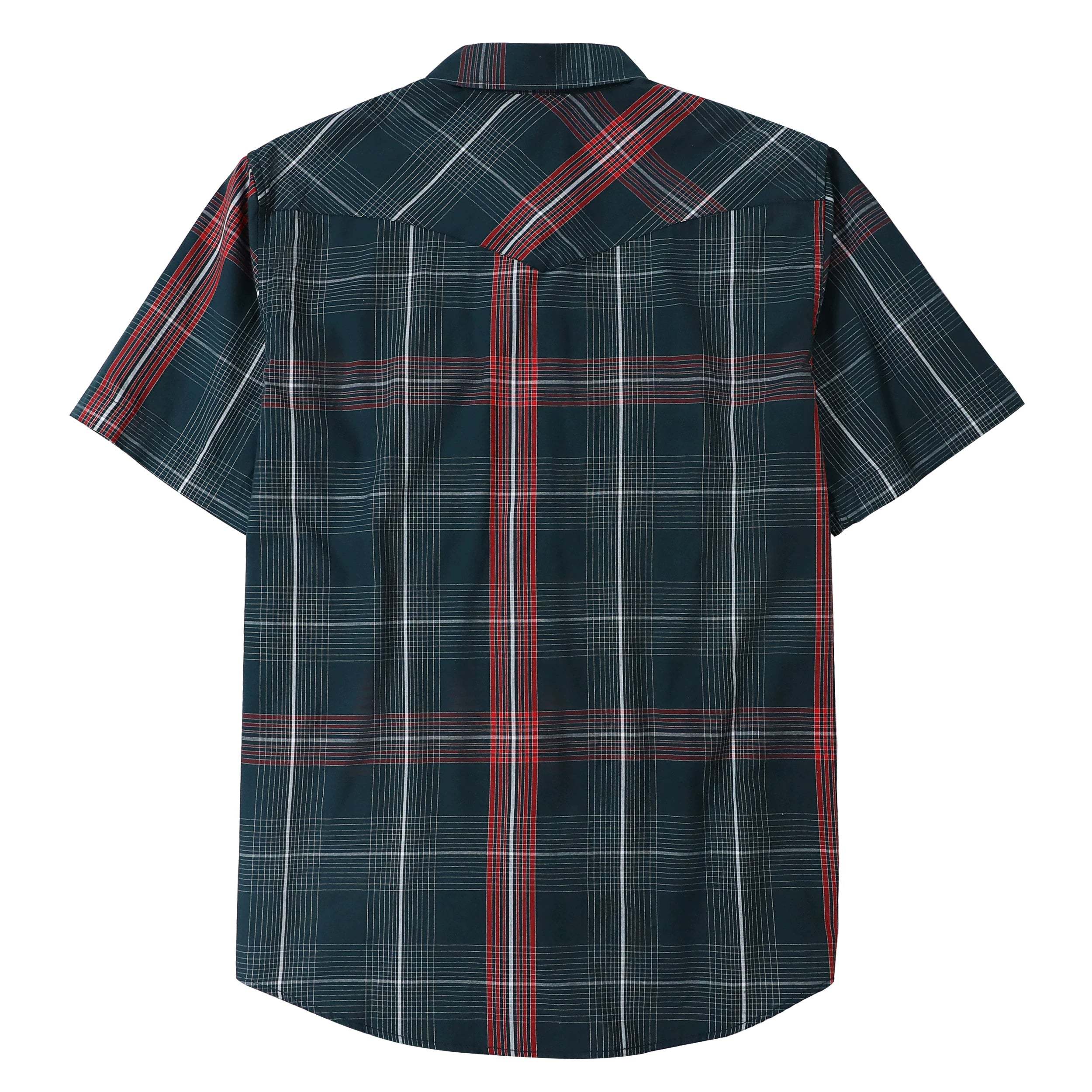 Dubinik? Western Shirts for Men Short Sleeve Plaid Pearl Snap Shirts for Men Button Up Shirt Cowboy Casual Work Shirt#41030