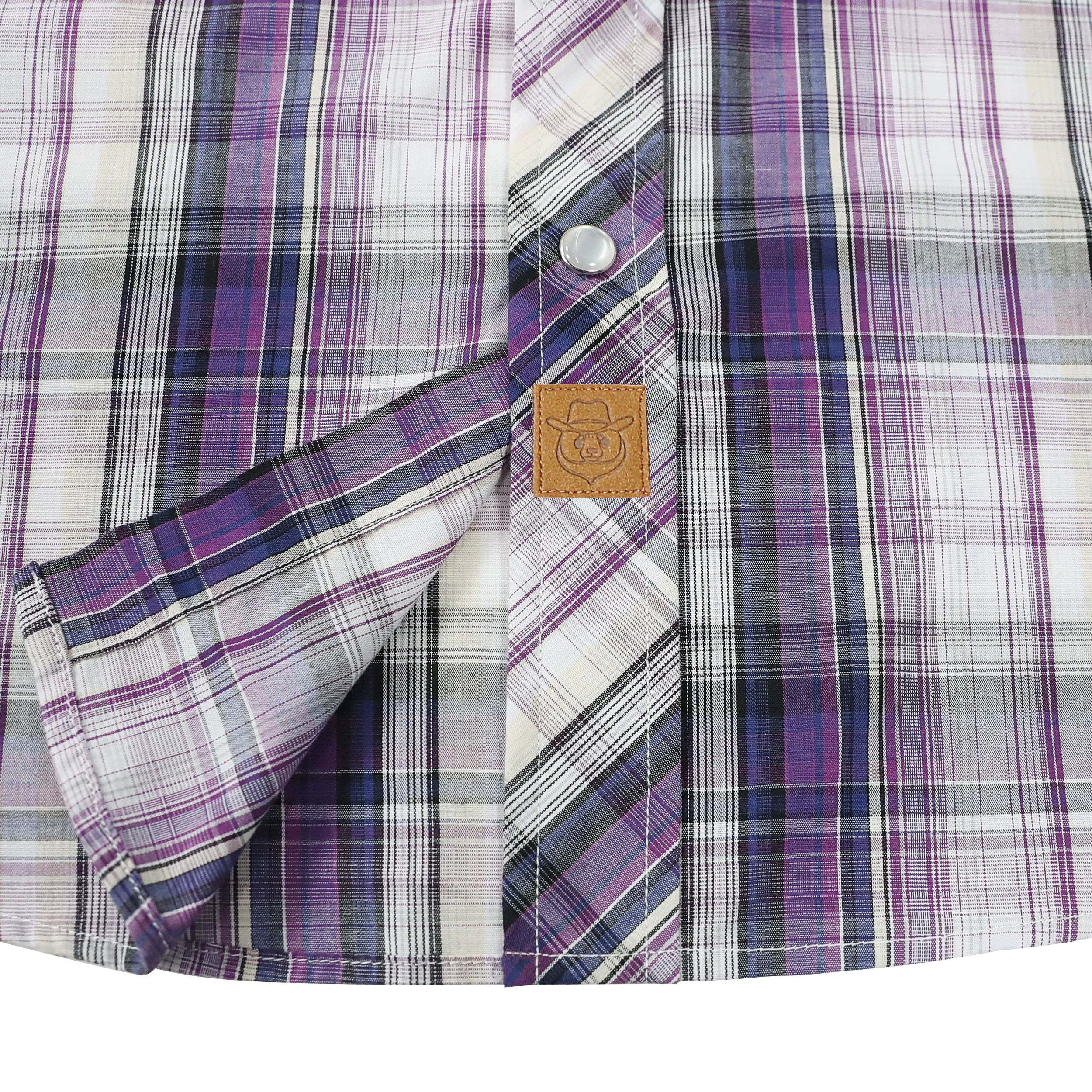 Dubinik? Western Shirts for Men Short Sleeve Plaid Pearl Snap Shirts for Men Button Up Shirt Cowboy Casual Work Shirt#41008