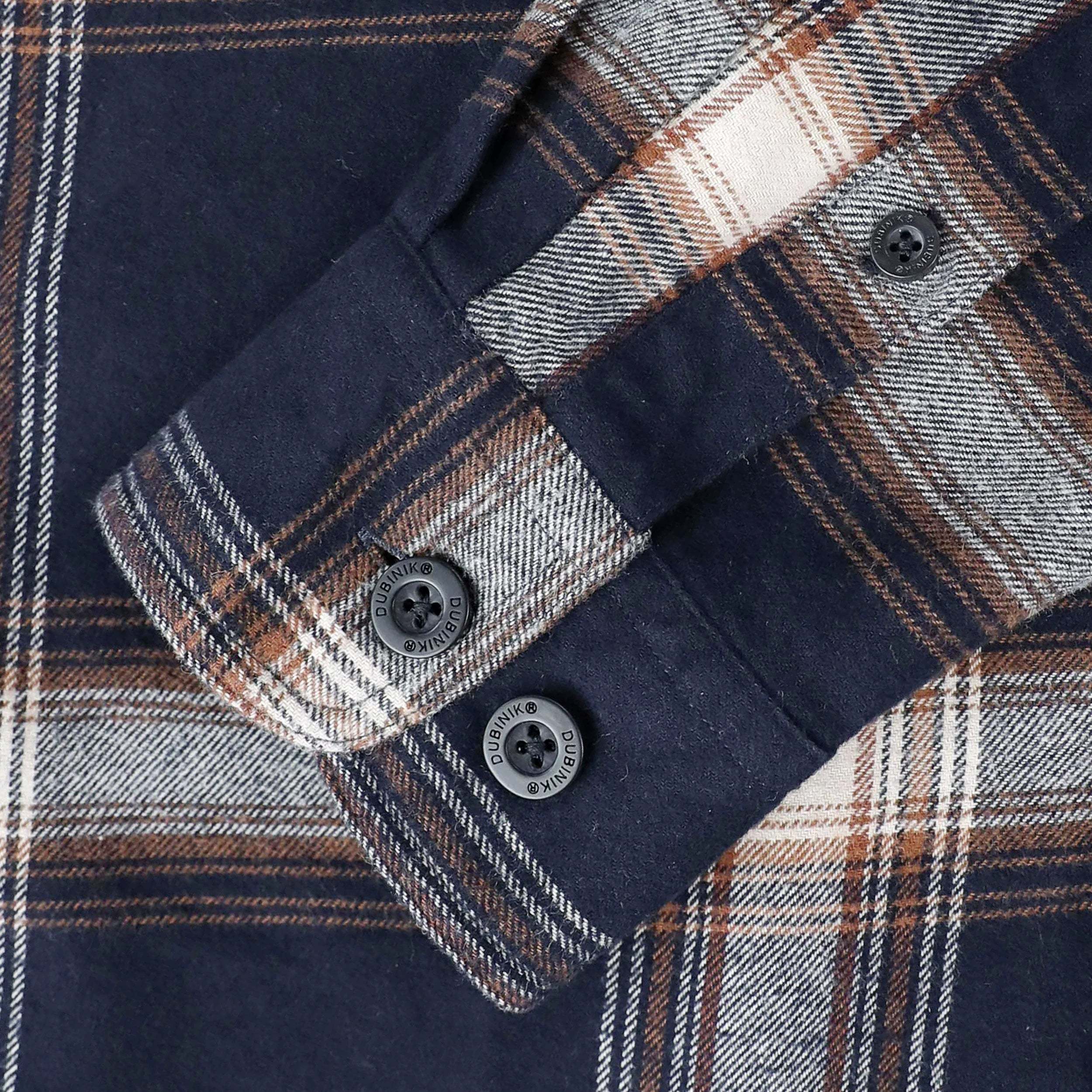 Dubinik? 6oz Mens Long Sleeve Midweight Flannel Shirt Warm Casual Soft Cotton Button Down Plaid Shirt #3422
