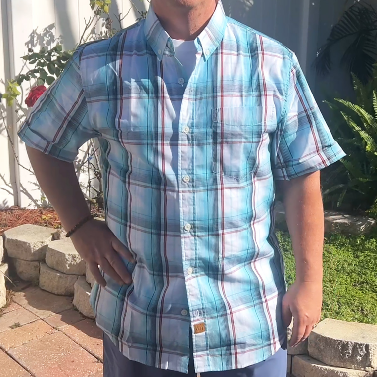 Dubinik? Mens Short Sleeve Button Down Shirts Summer Vintage Short Sleeve Button Down Men Lightweight Men's Casual Shirts#51018