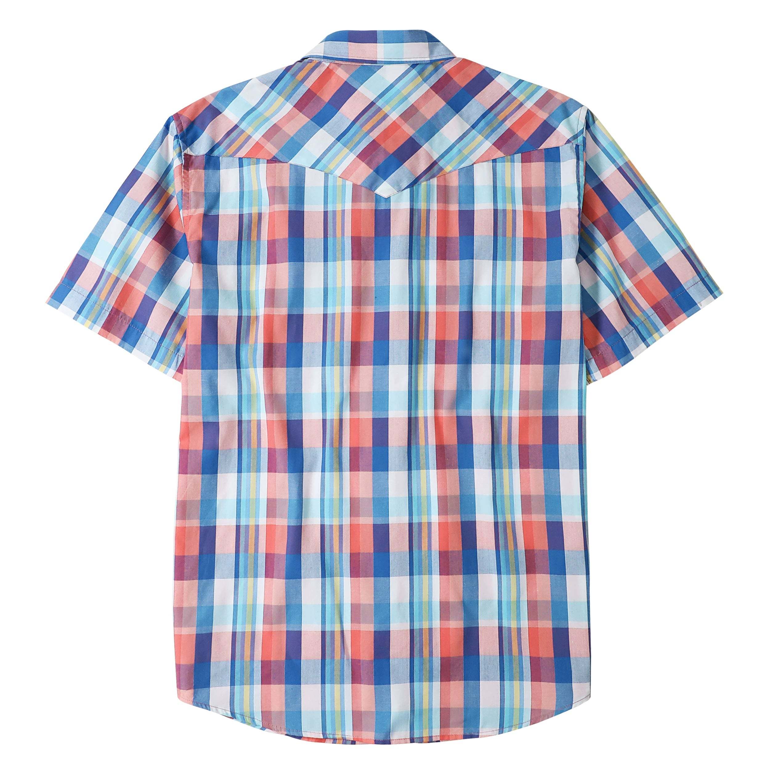 Dubinik? Western Shirts for Men Short Sleeve Plaid Pearl Snap Shirts for Men Button Up Shirt Cowboy Casual Work Shirt#41021