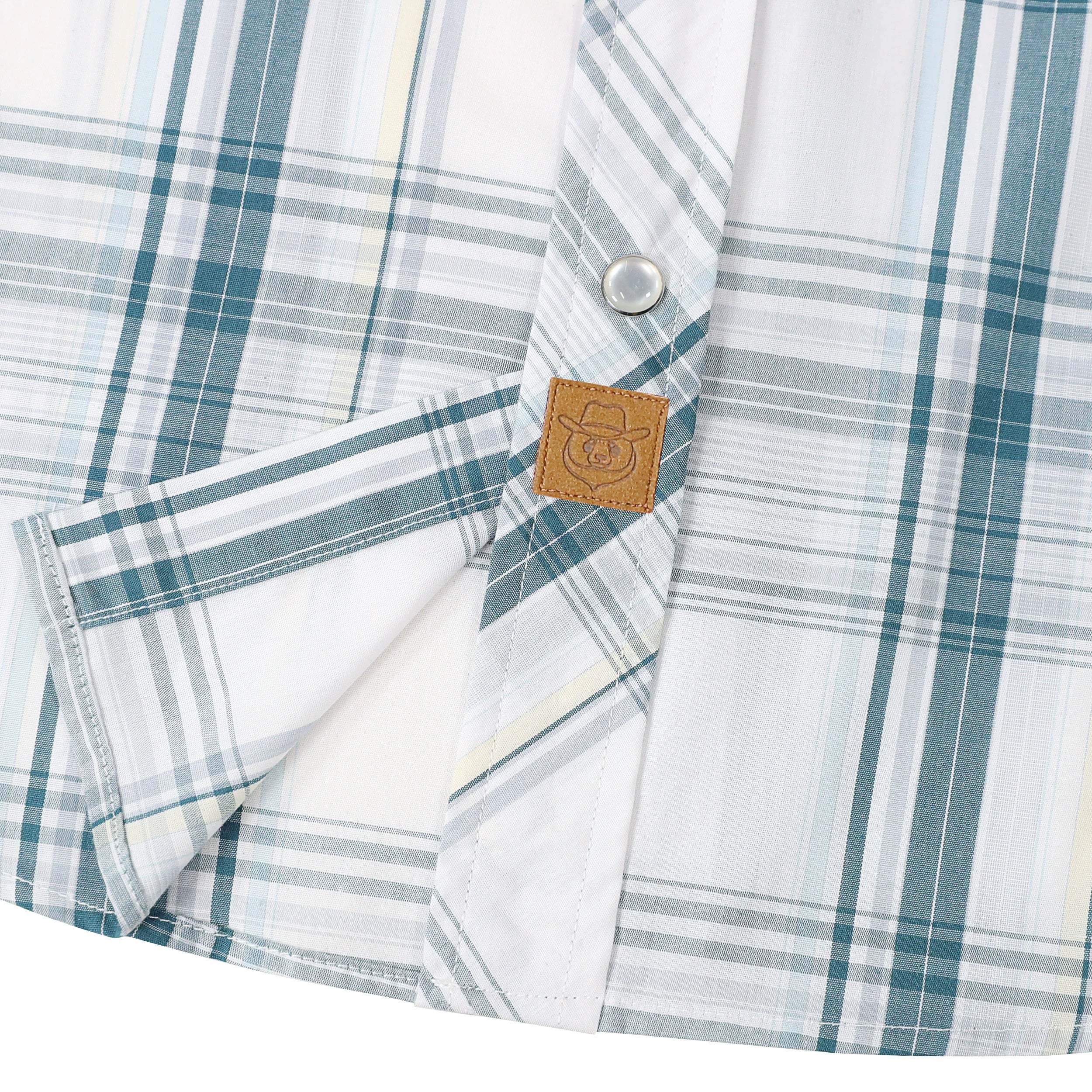 Dubinik? Western Shirts for Men Short Sleeve Plaid Pearl Snap Shirt Cowboy Casual Work Shirt#41016