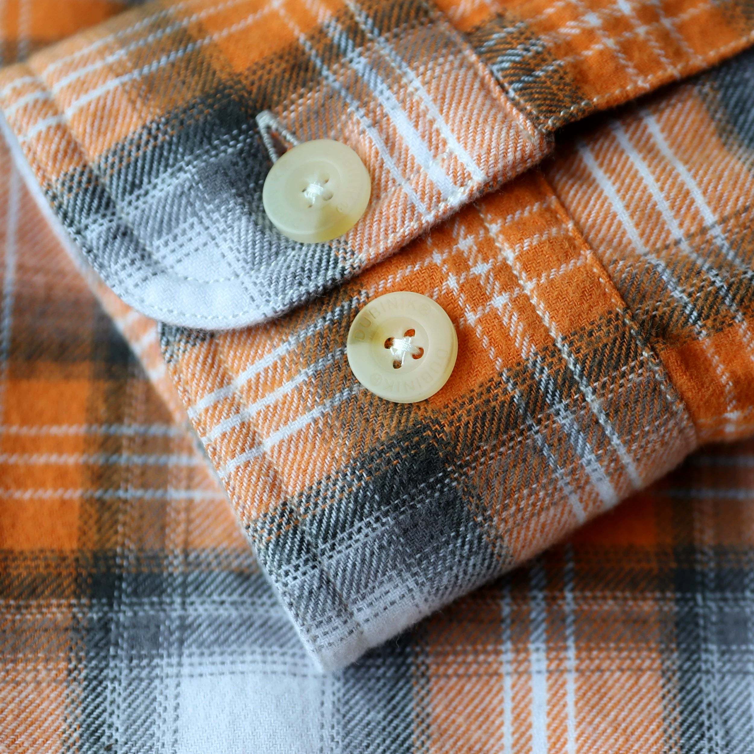 Dubinik? 6oz Mens Long Sleeve Midweight Flannel Shirt Warm Casual Soft Cotton Button Down Plaid Shirt #3418