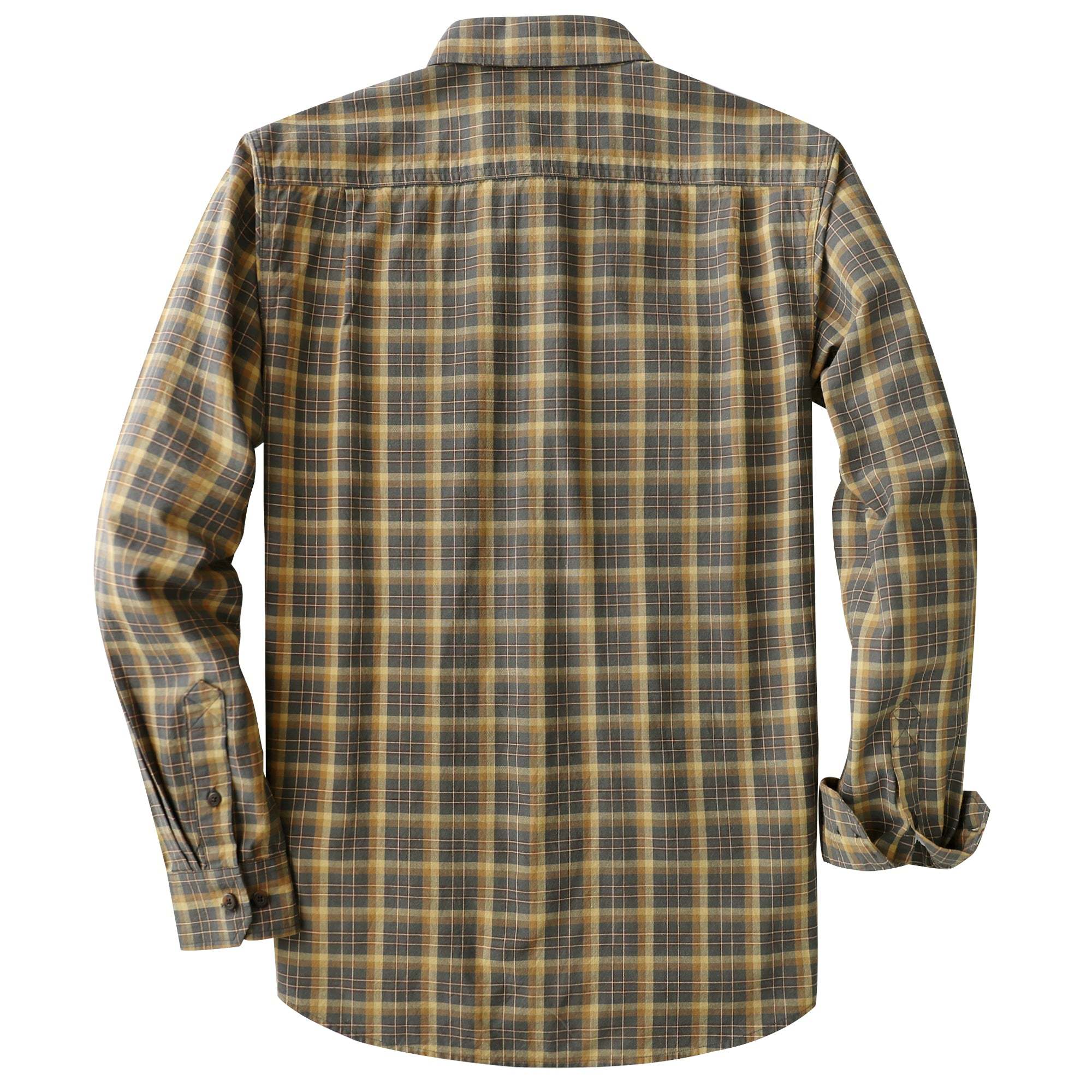 Dubinik? 4.6oz Mens Lightweight Pure Cotton Long Sleeve Button Down Plaid Shirt#10186