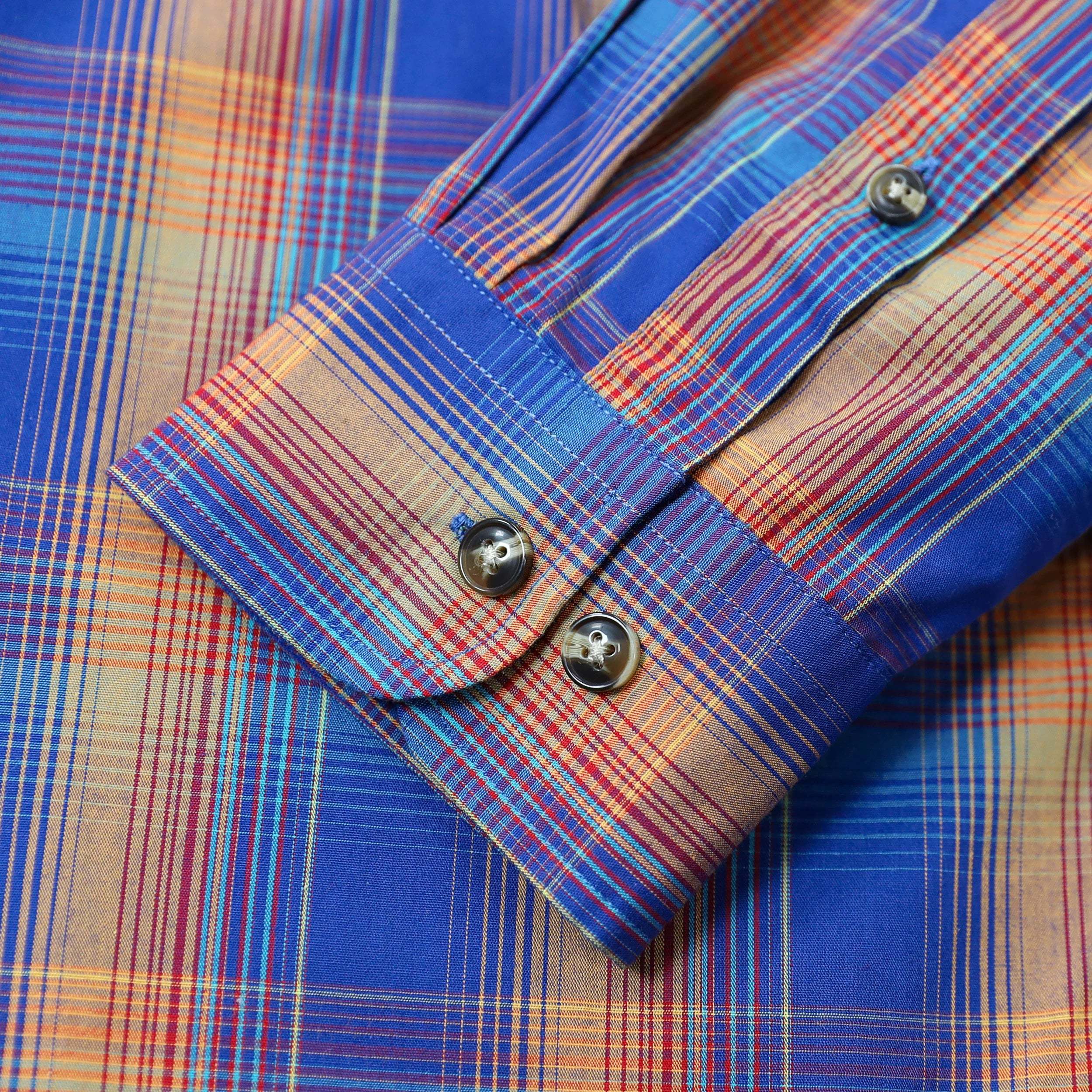 Dubinik? 3.2oz Mens Long Sleeve Casual Button Down Vintage Plaid Shirts#52031